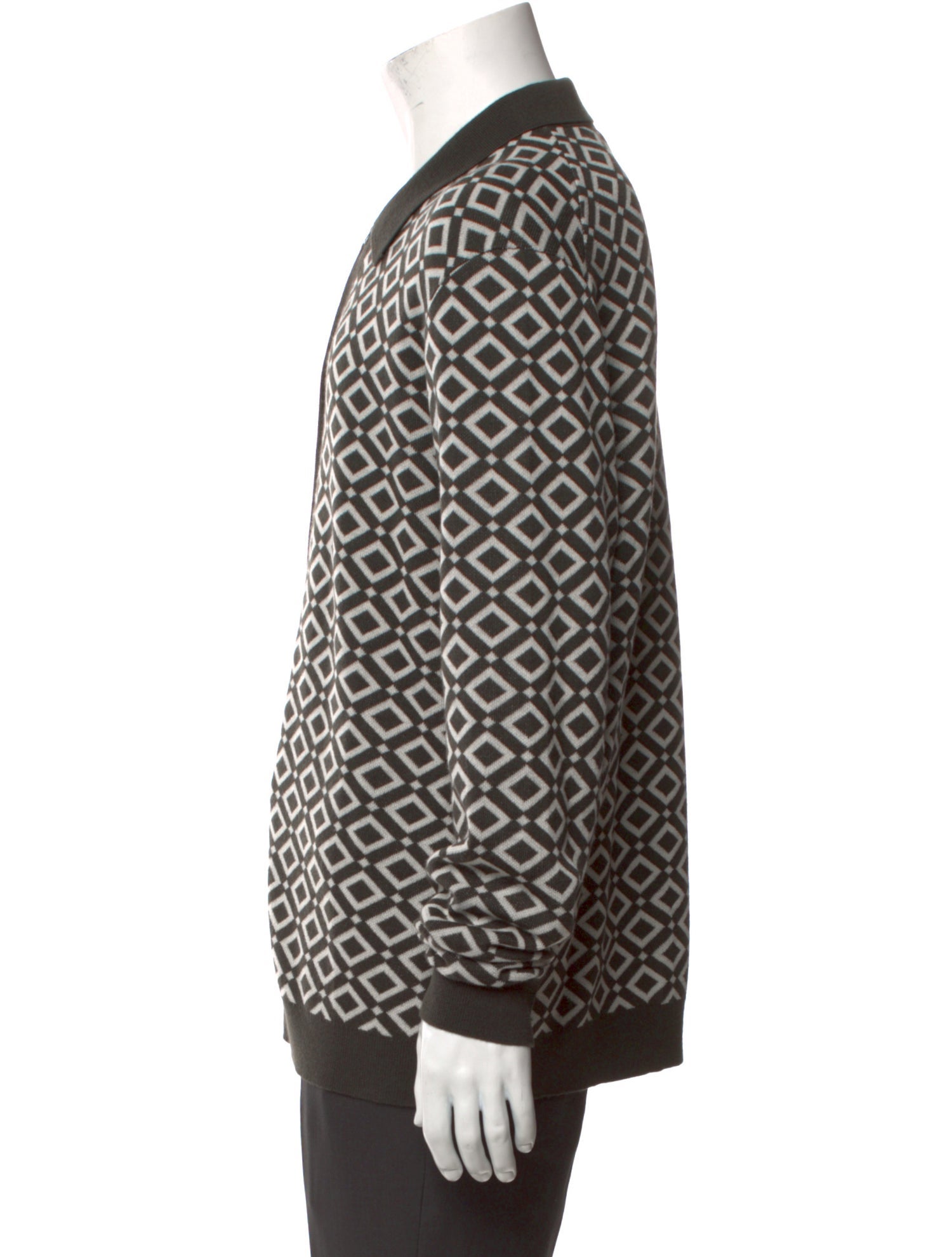 NN07 Printed Mock Neck Polo Sweater