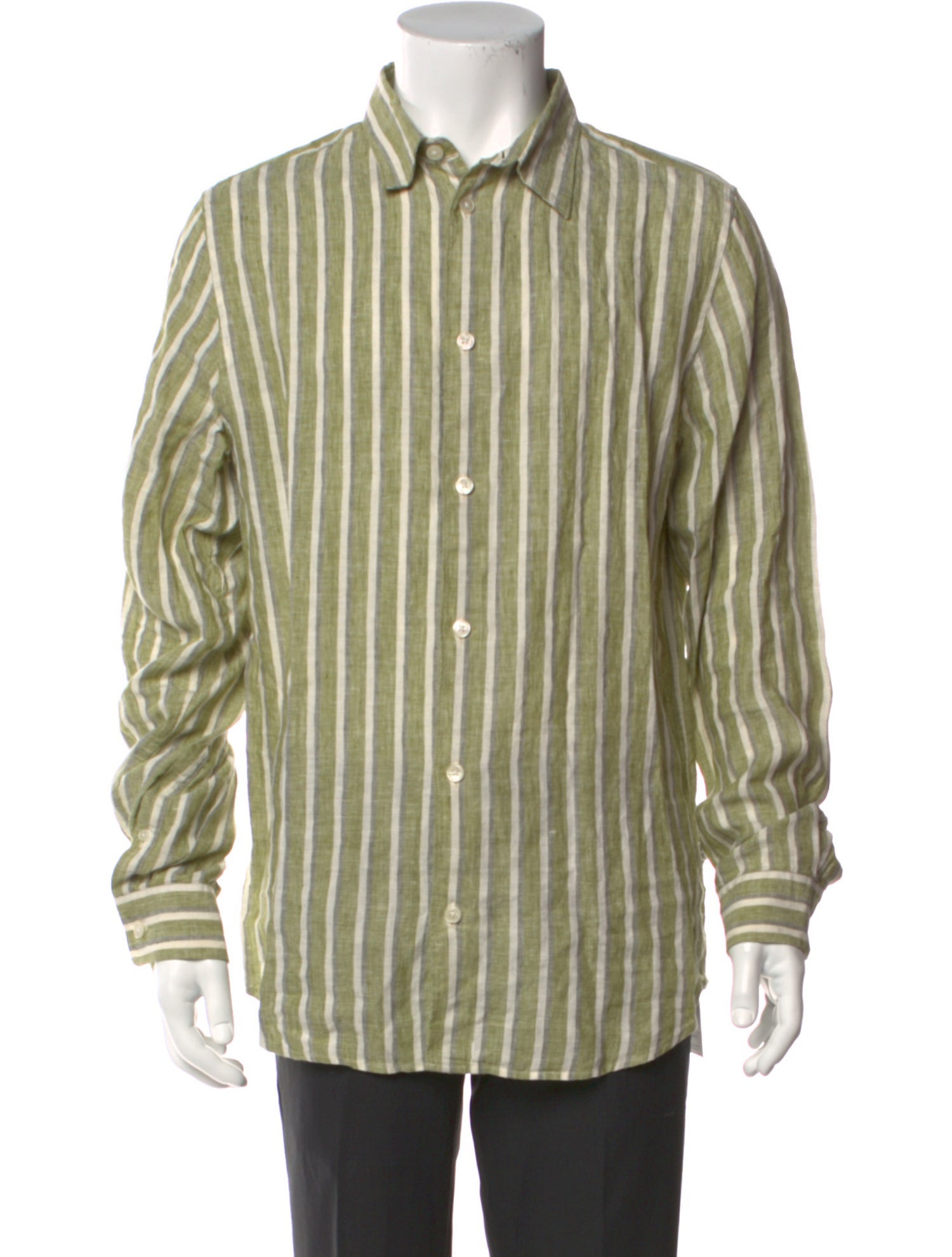 NN07 Linen Striped Dress Shirt