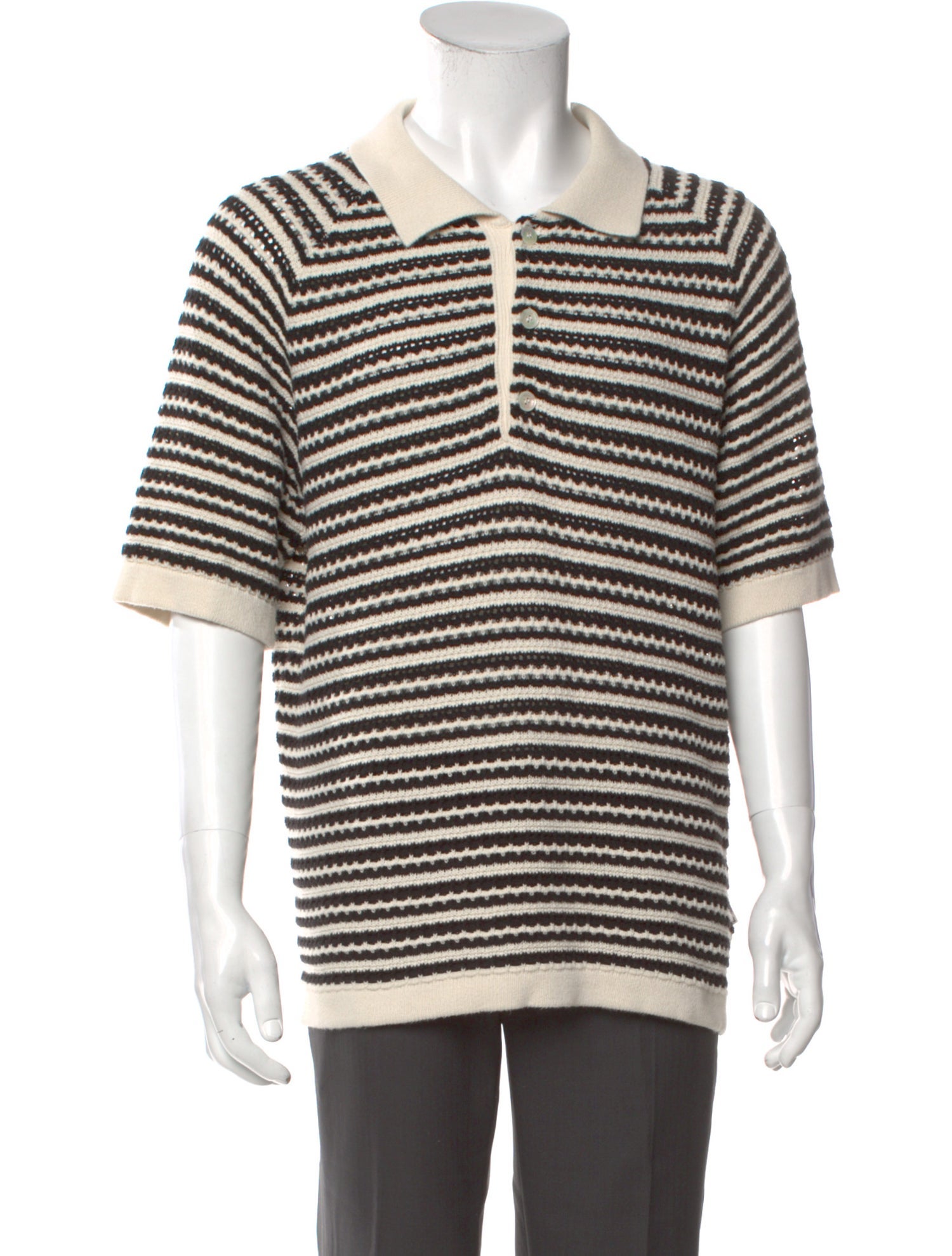 NN07 Striped V-Neck Polo Shirt