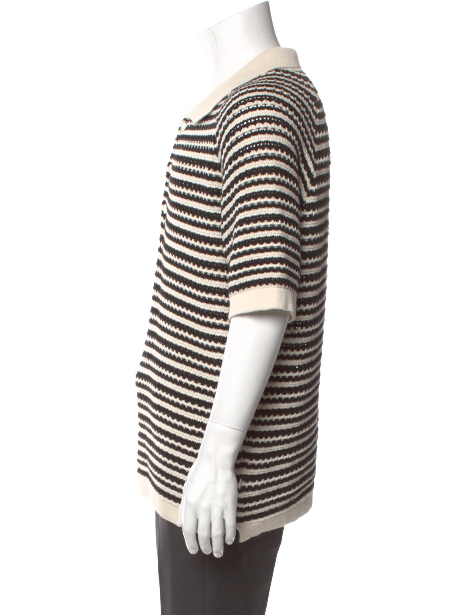 NN07 Striped V-Neck Polo Shirt