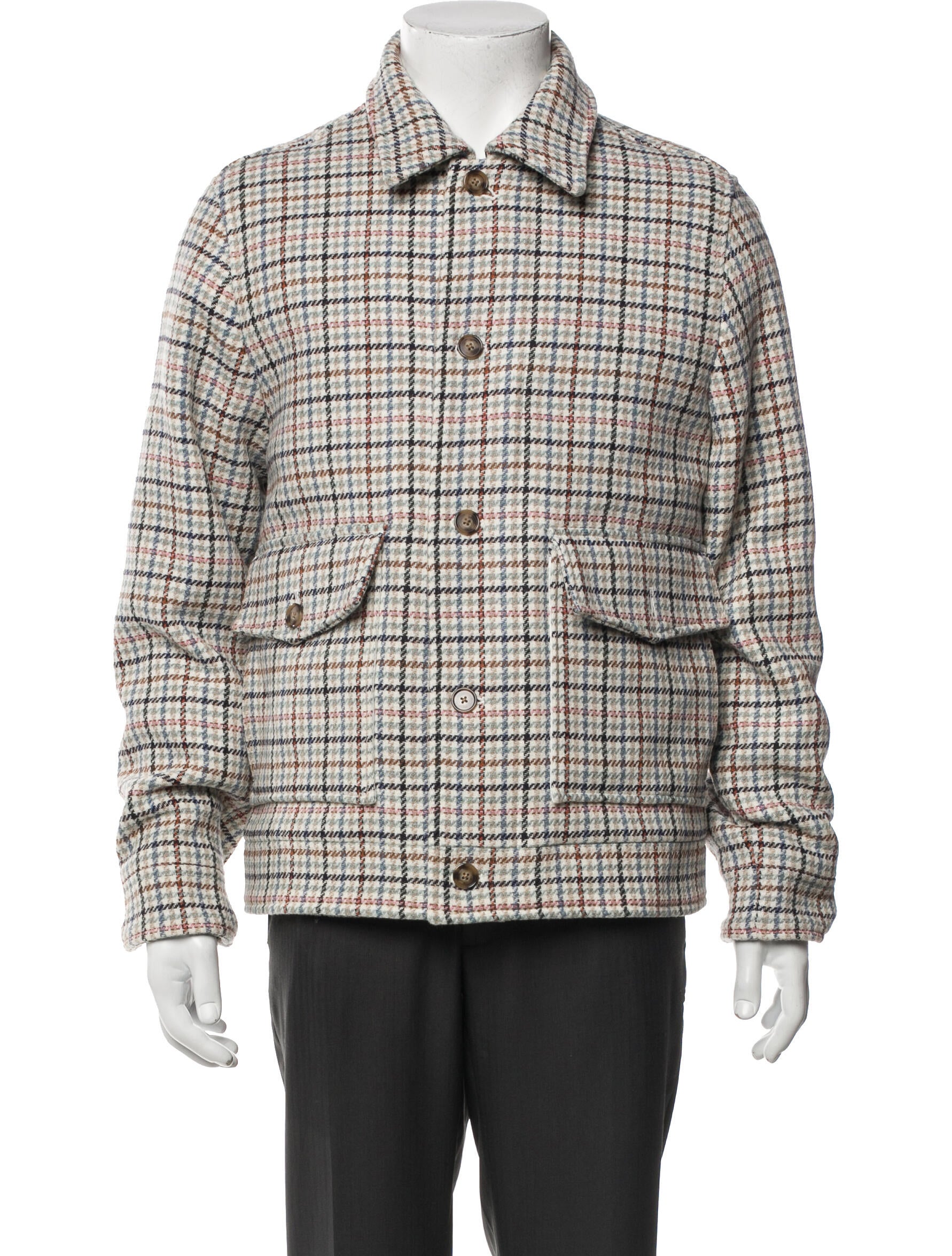 NN07 Wool Houndstooth Print Peacoat