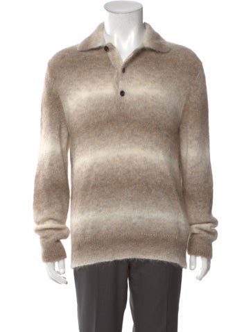 Pre-owned Nn07 Alpaca Mock Neck Polo Sweater In Neutral