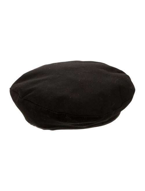 Noah Leather-Trimmed Woven Beret black
