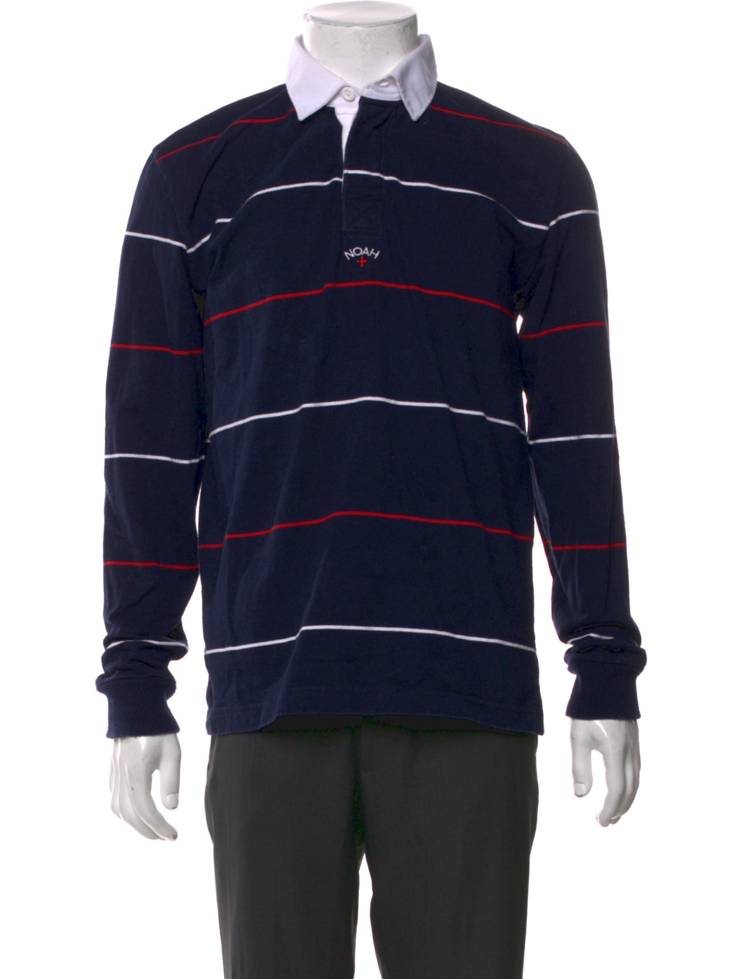 Noah Striped V-Neck Polo Shirt