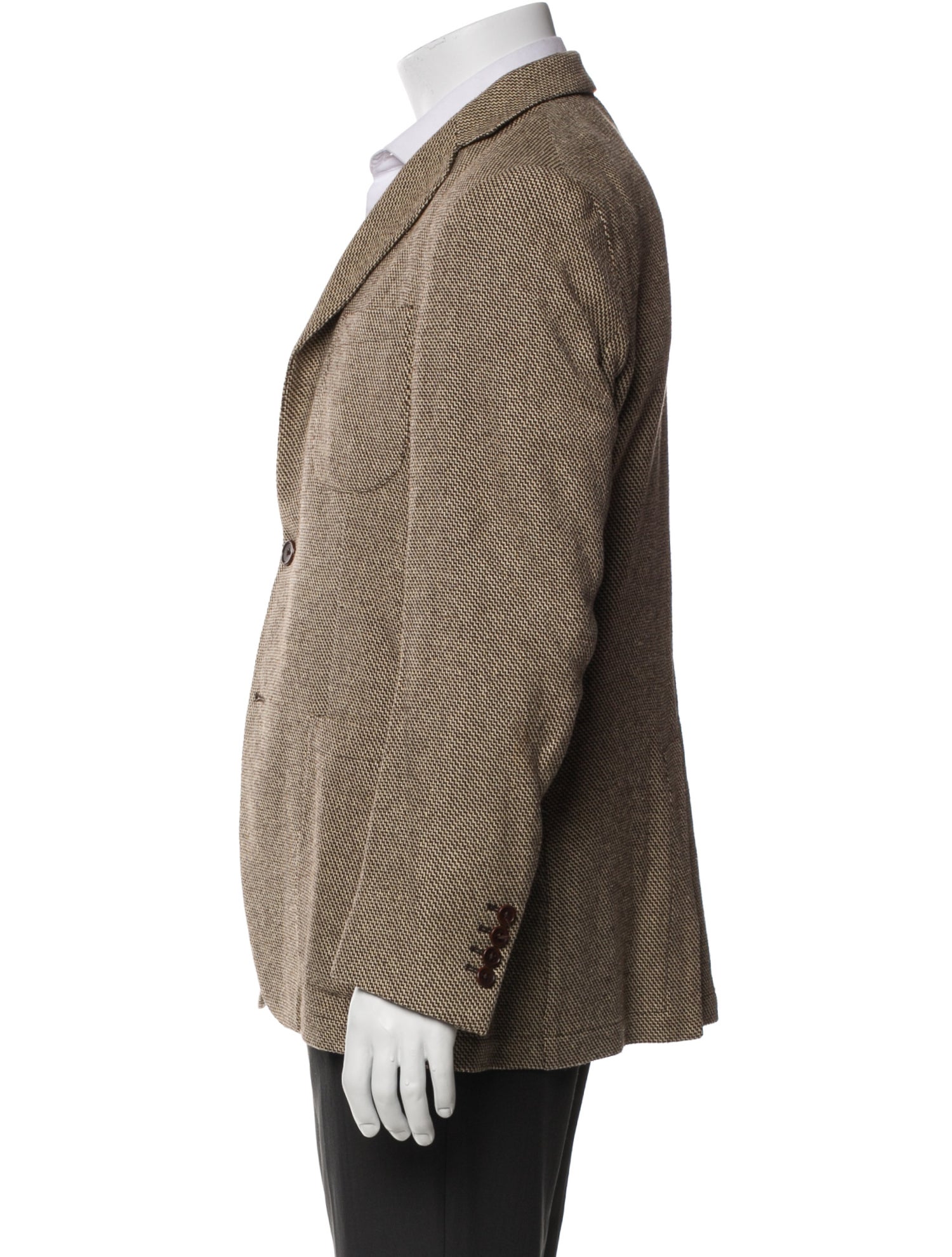 Noah Silk Houndstooth Print Peacoat