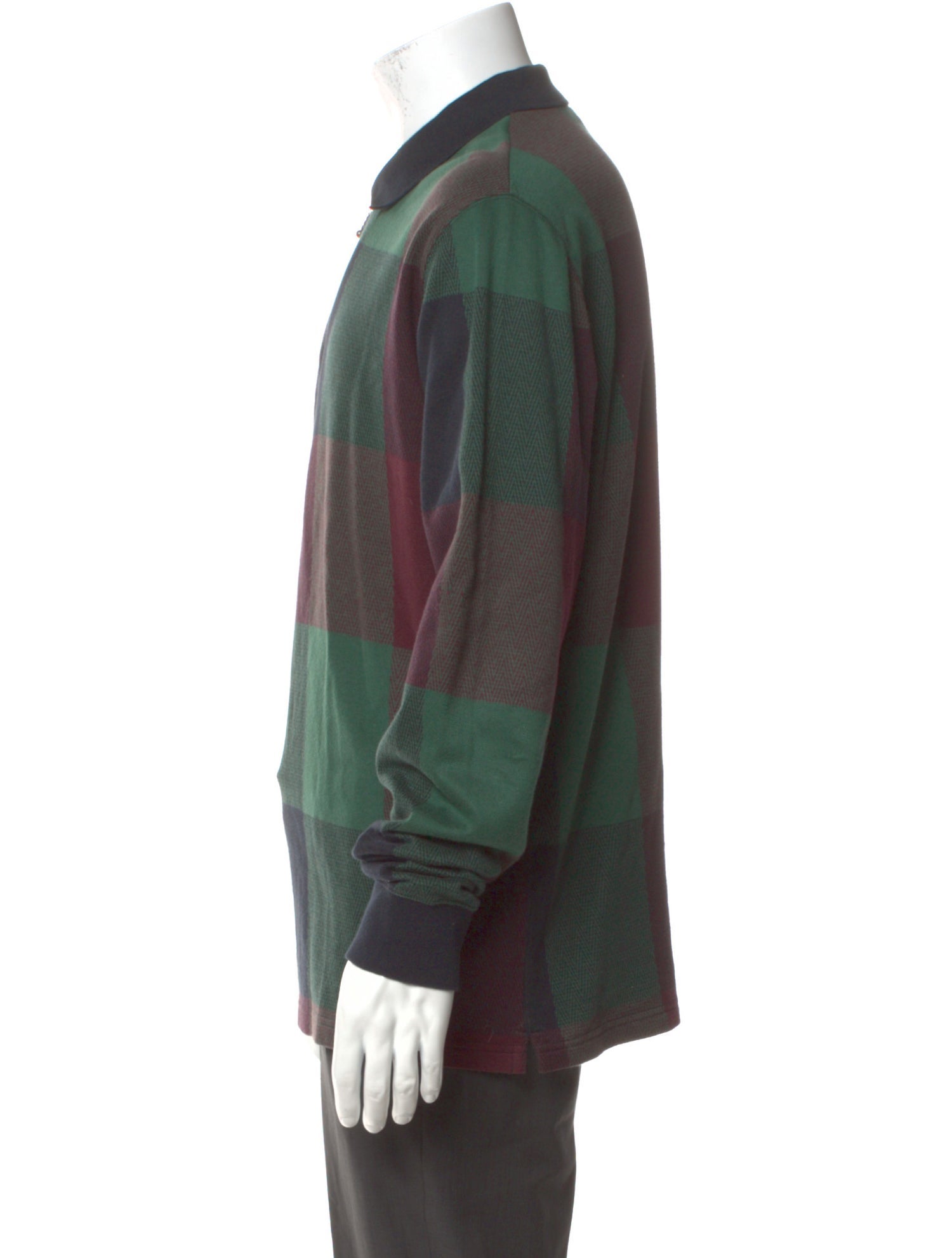 Noah Plaid Print Collar Polo Sweater