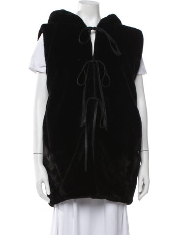 Pre-owned Nostrasantissima Faux Fur Vest In Black