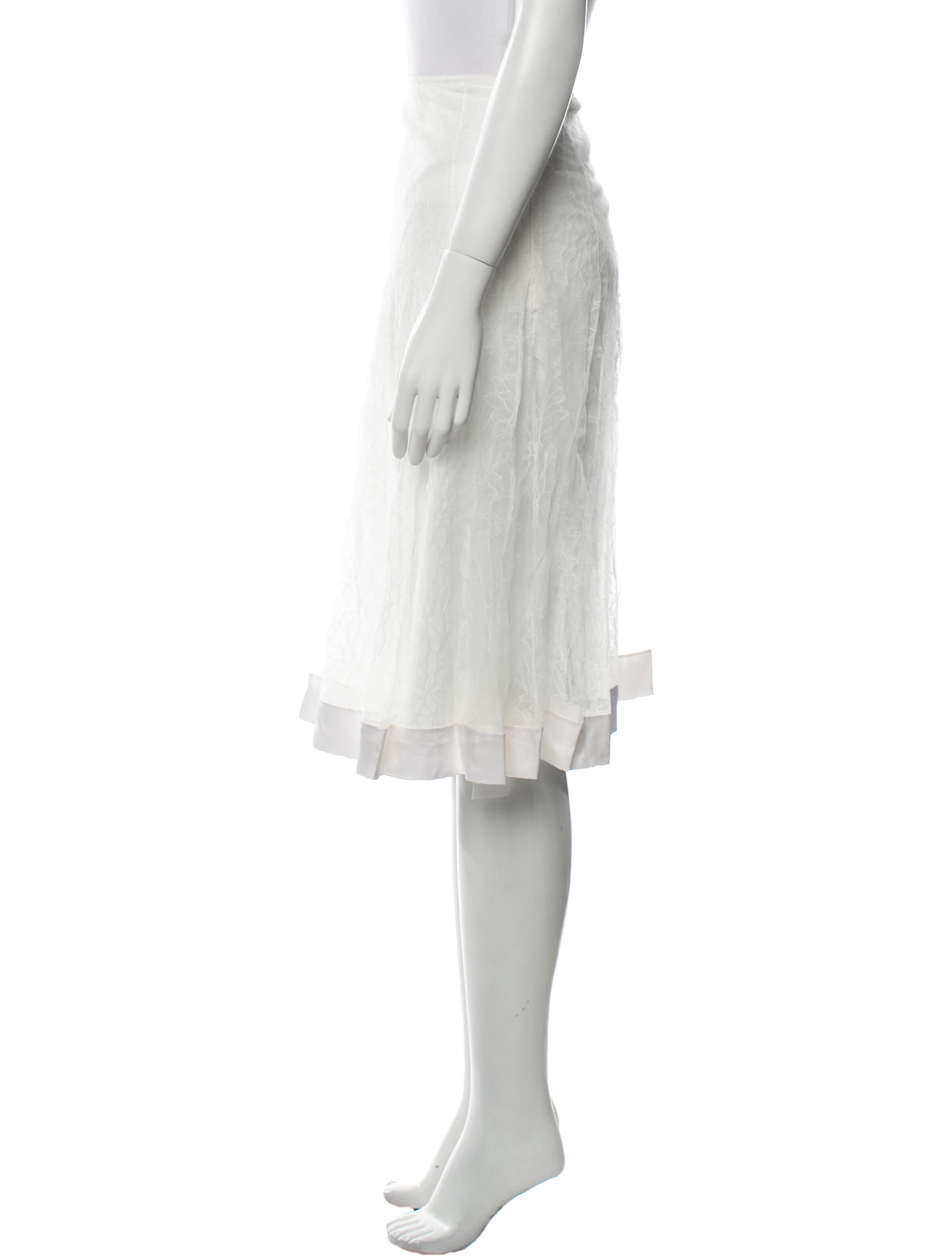 Noon By Noor Lace Trim Embellishment Midi Length Skirt w/ Tags