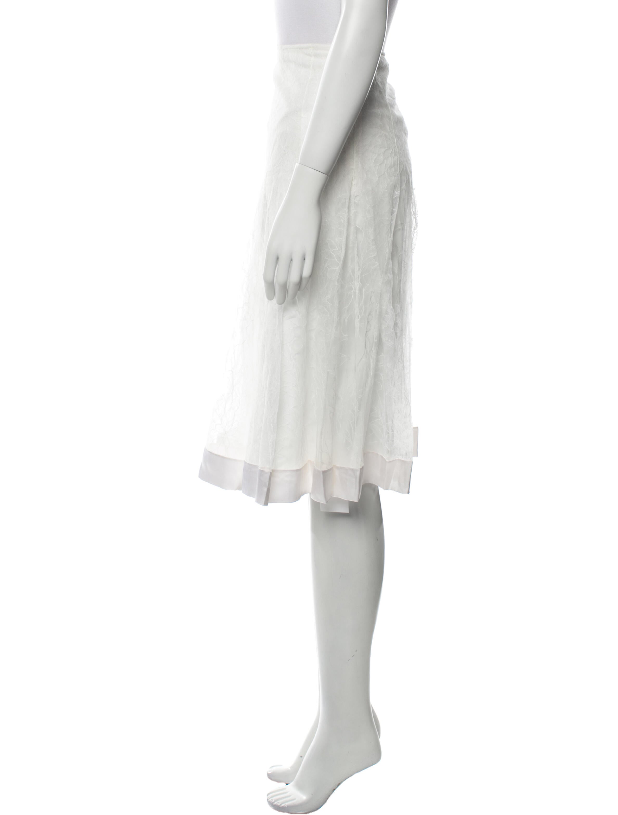 Noon By Noor Lace Trim Embellishment Knee-Length Skirt