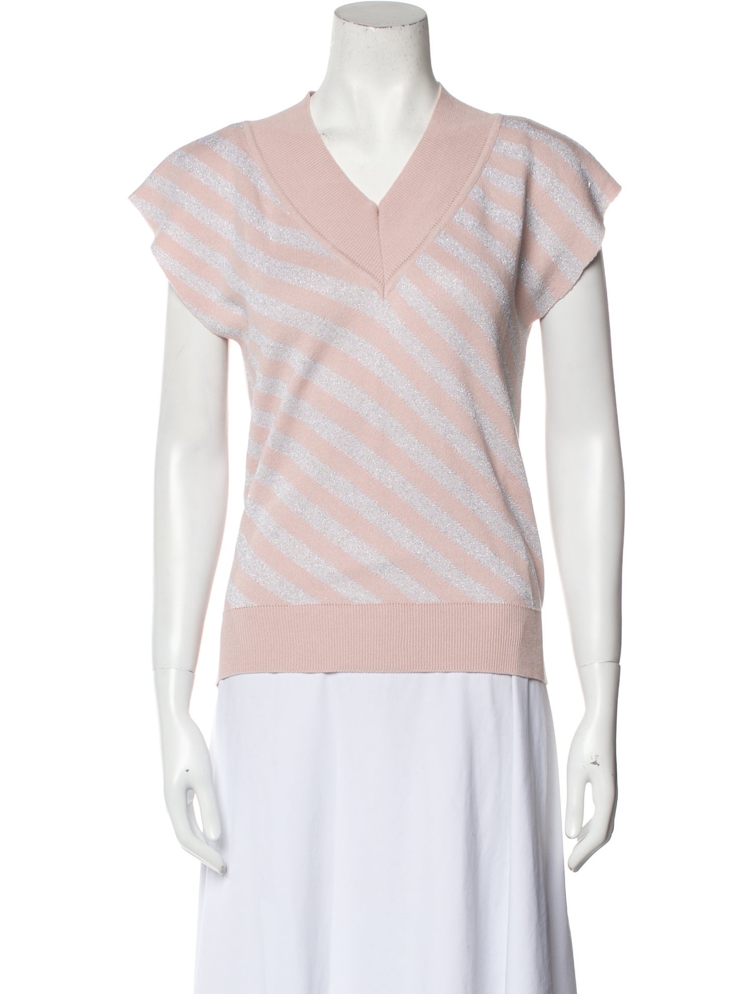 Noon By Noor Striped V-Neck Sweater