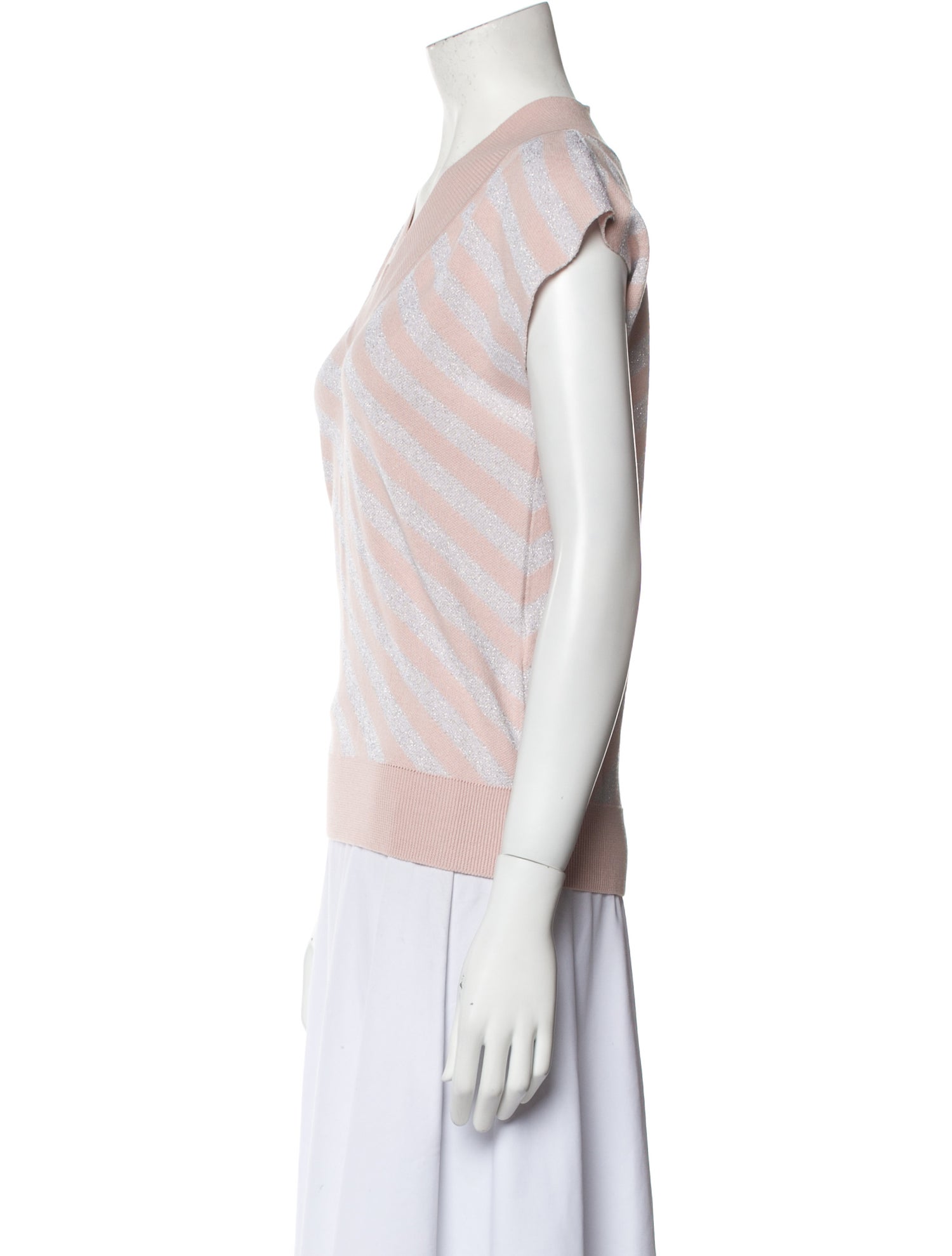 Noon By Noor Striped V-Neck Sweater