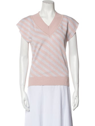 Noon By Noor Striped V-Neck Top