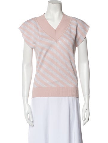 Noon By Noor Tops Striped V-Neck Top S