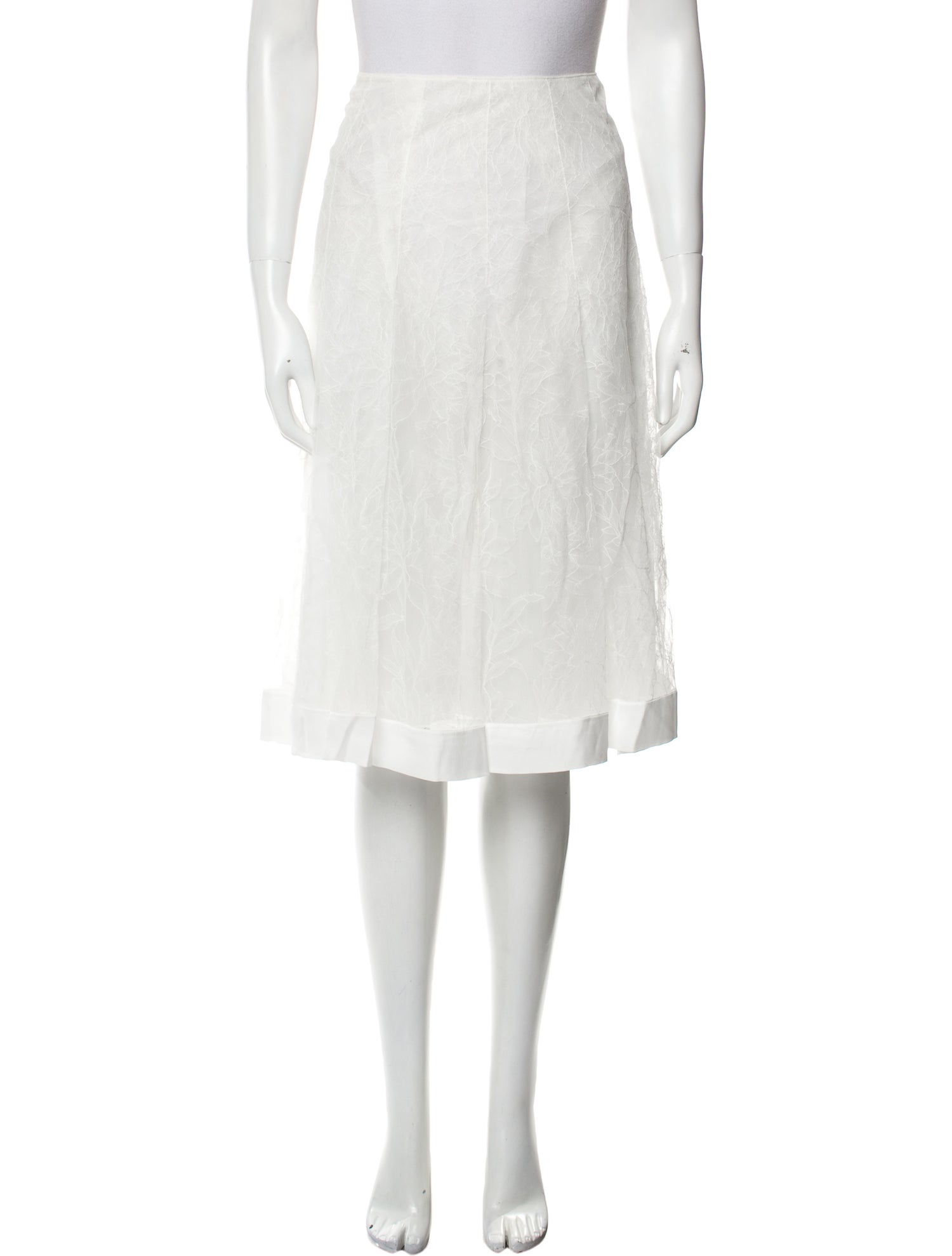 Noon By Noor Mesh Accents Knee-Length Skirt