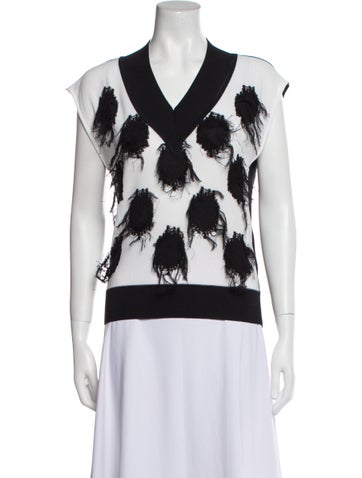 Noon By Noor Knitwear Printed V-Neck Sweater M