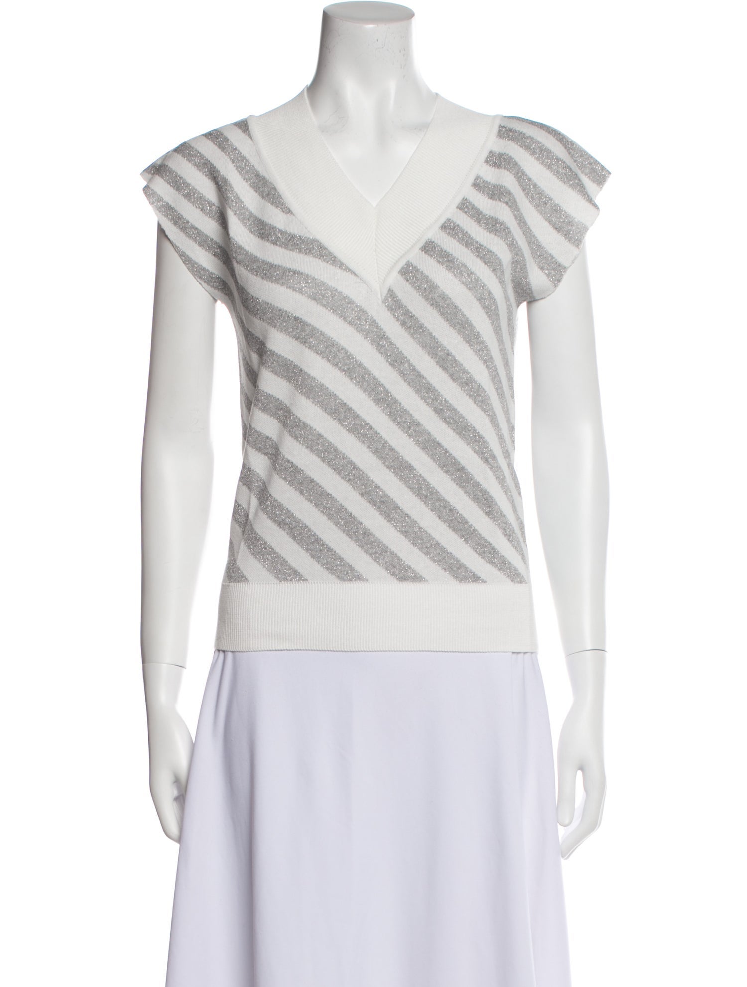 Noon By Noor Striped V-Neck Sweater w/ Tags