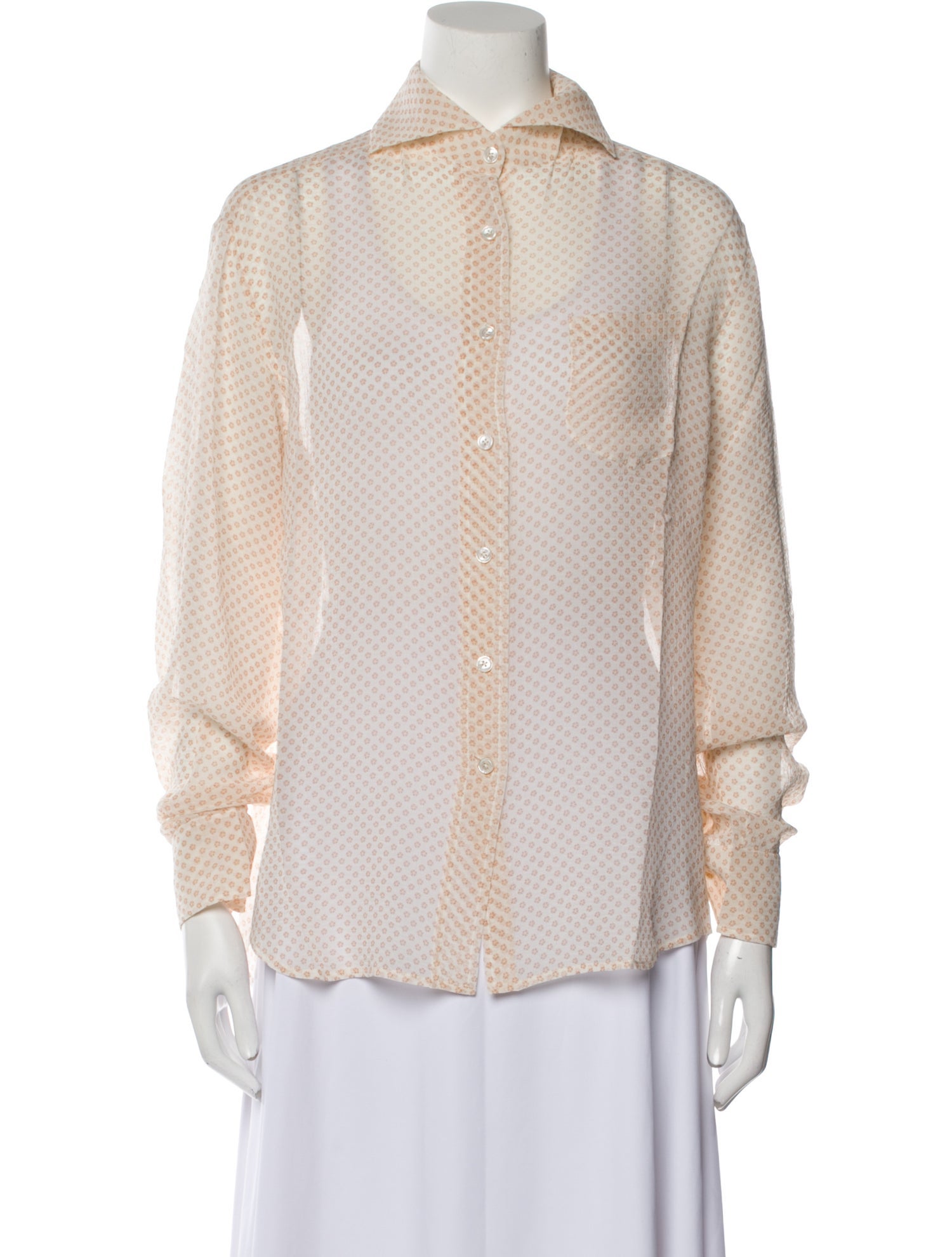 Noon By Noor Polka Dot Print Long Sleeve Button-Up Top w/ Tags