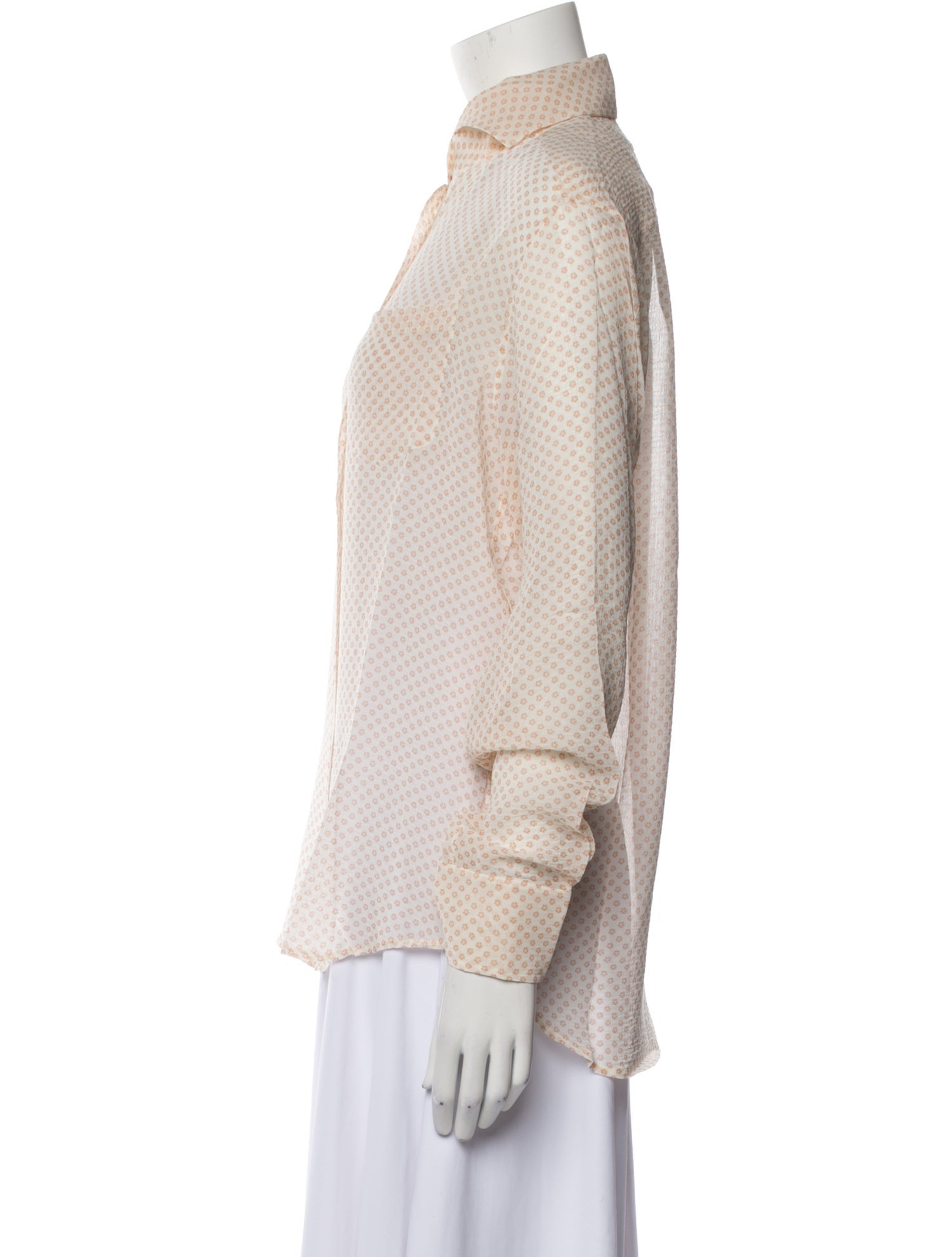 Noon By Noor Polka Dot Print Long Sleeve Button-Up Top w/ Tags