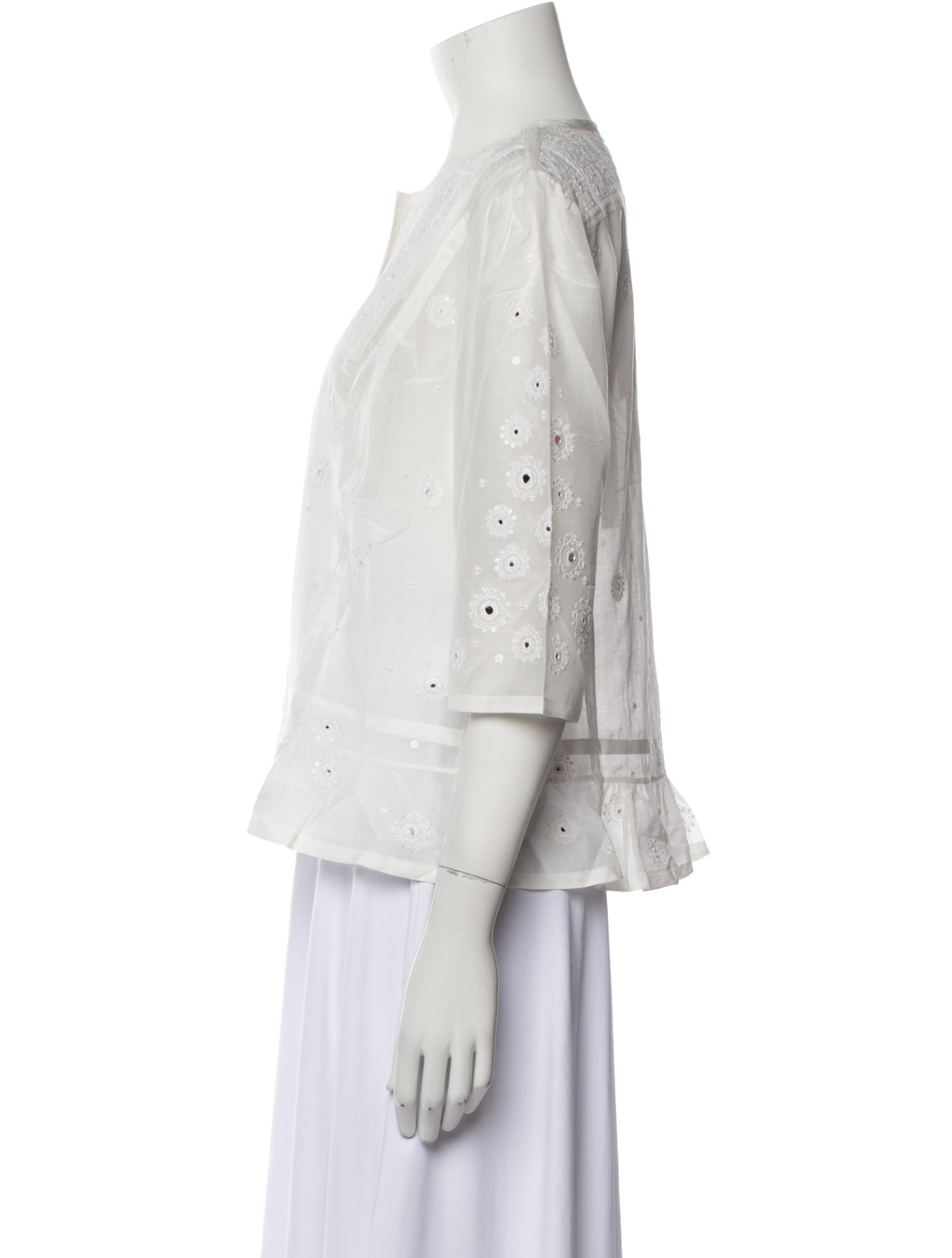 Noon By Noor Crew Neck Three-Quarter Sleeve Blouse w/ Tags