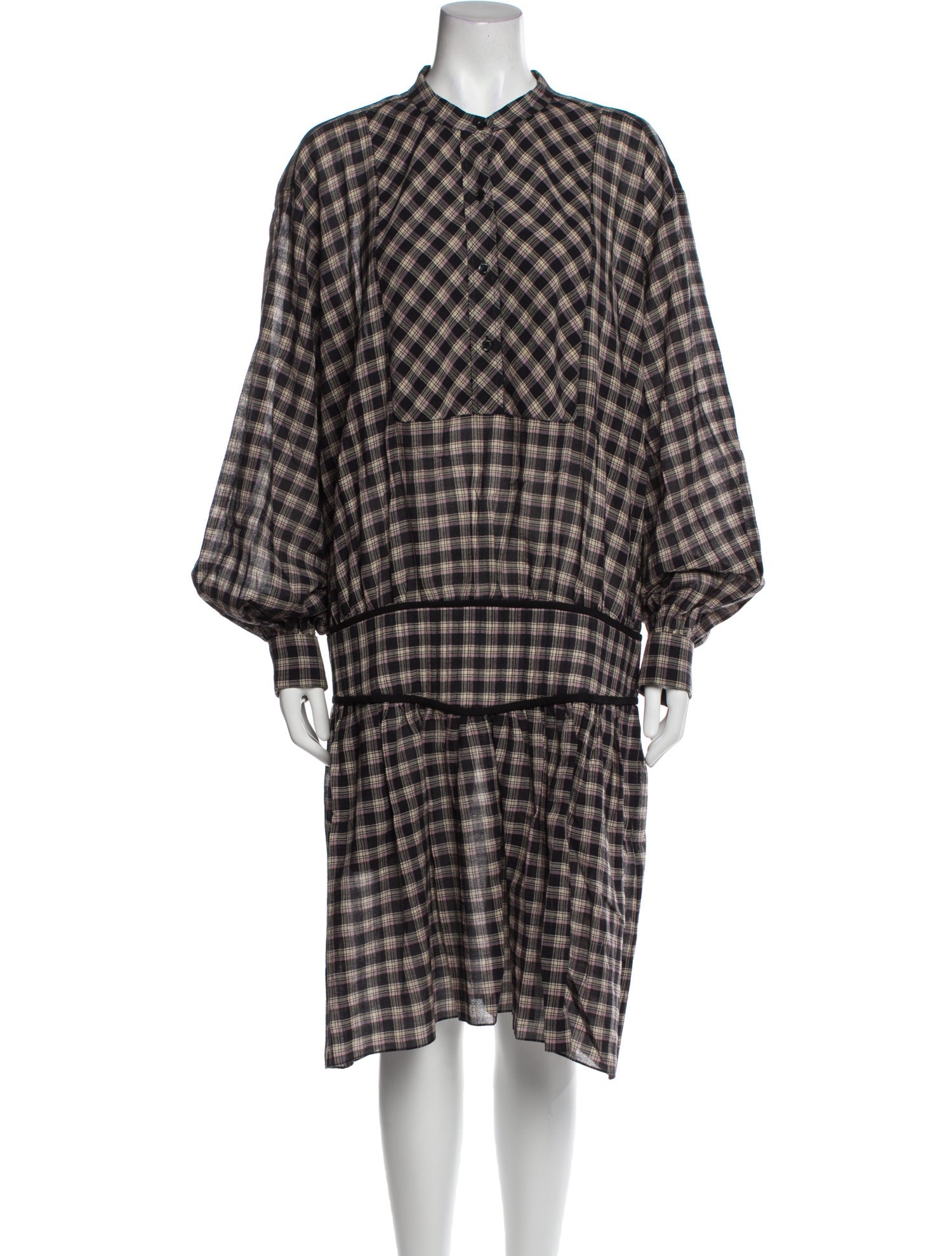 Noon By Noor Plaid Print Knee-Length Dress w/ Tags