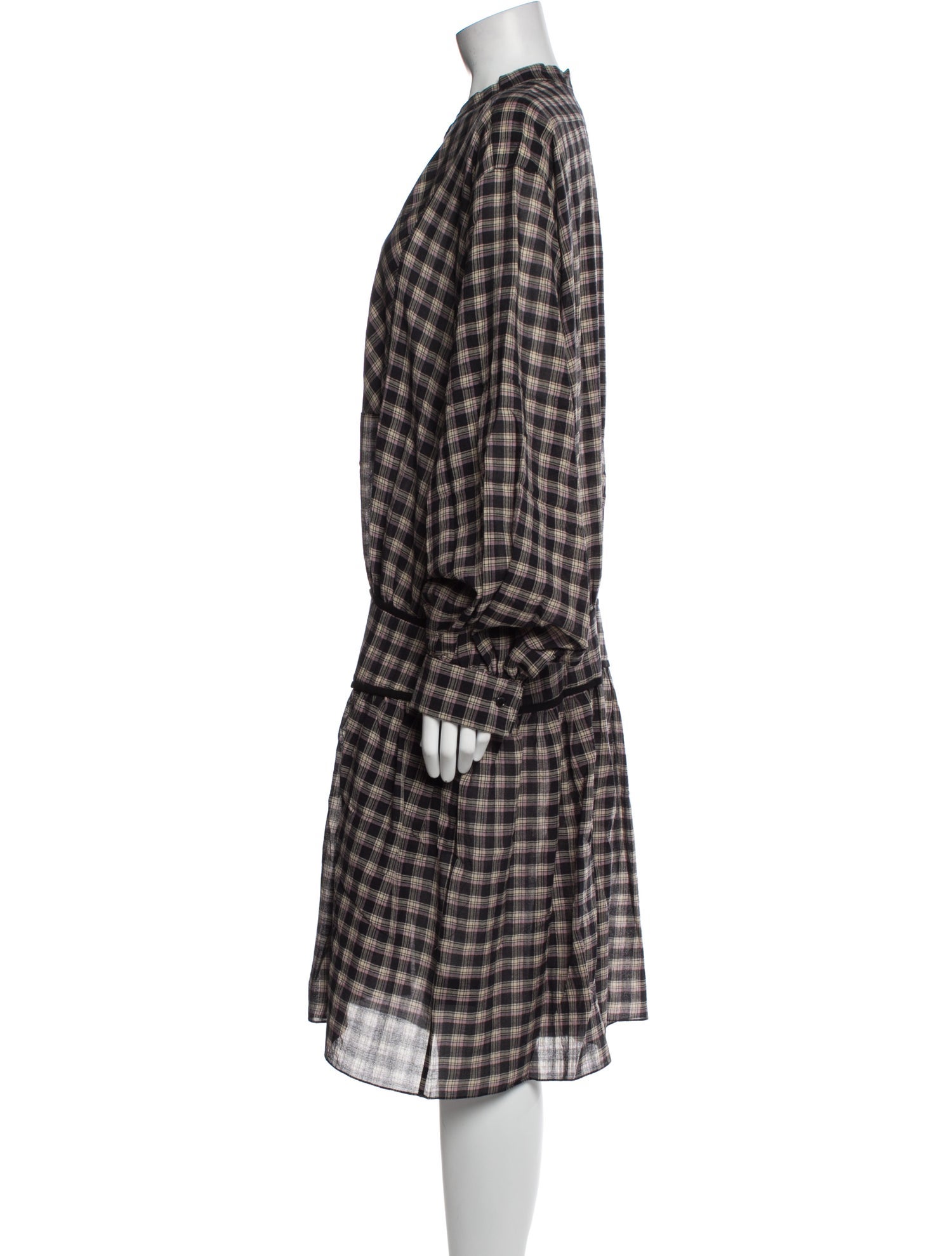 Noon By Noor Plaid Print Midi Length Dress w/ Tags