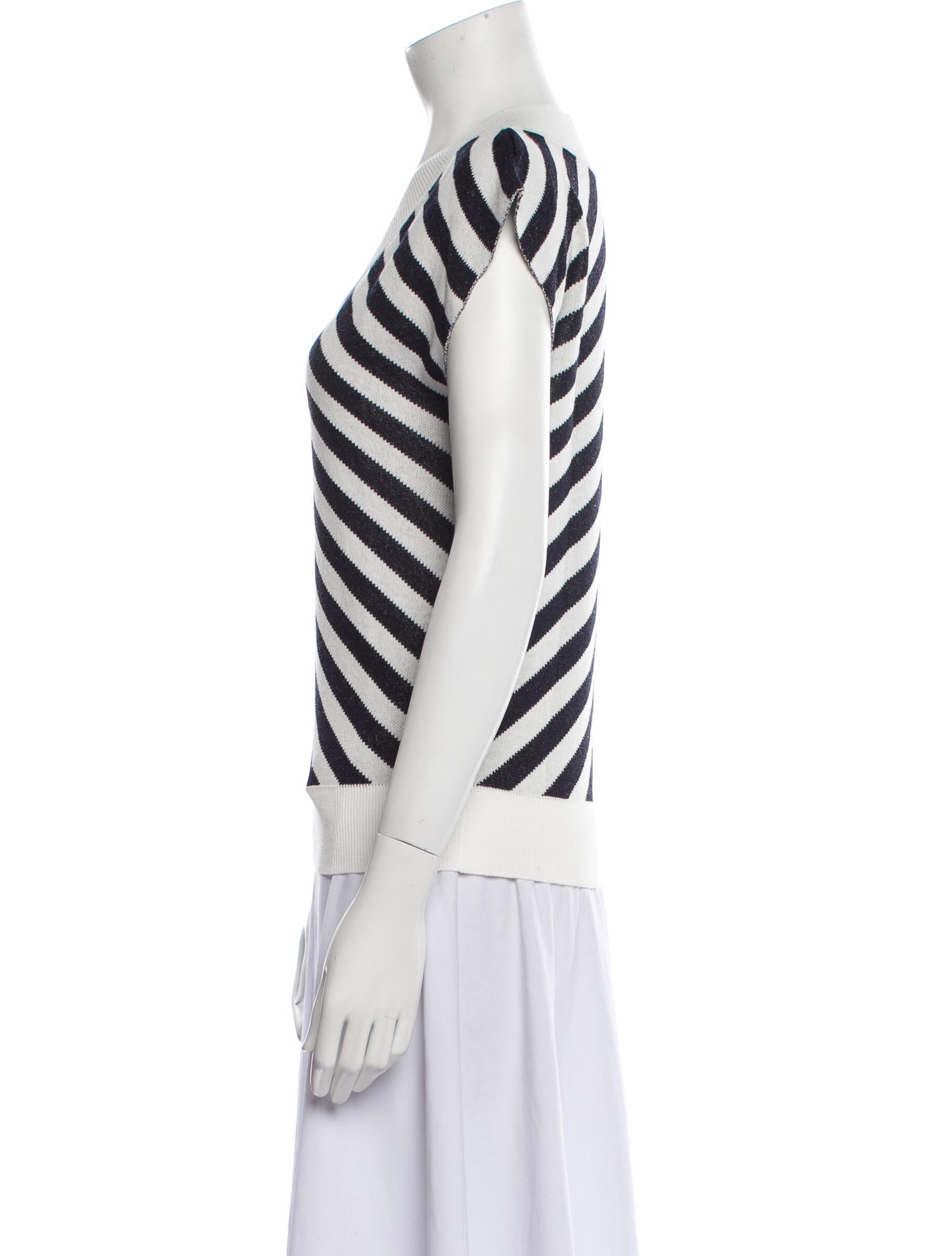 Noon By Noor Striped V-Neck Sweater w/ Tags