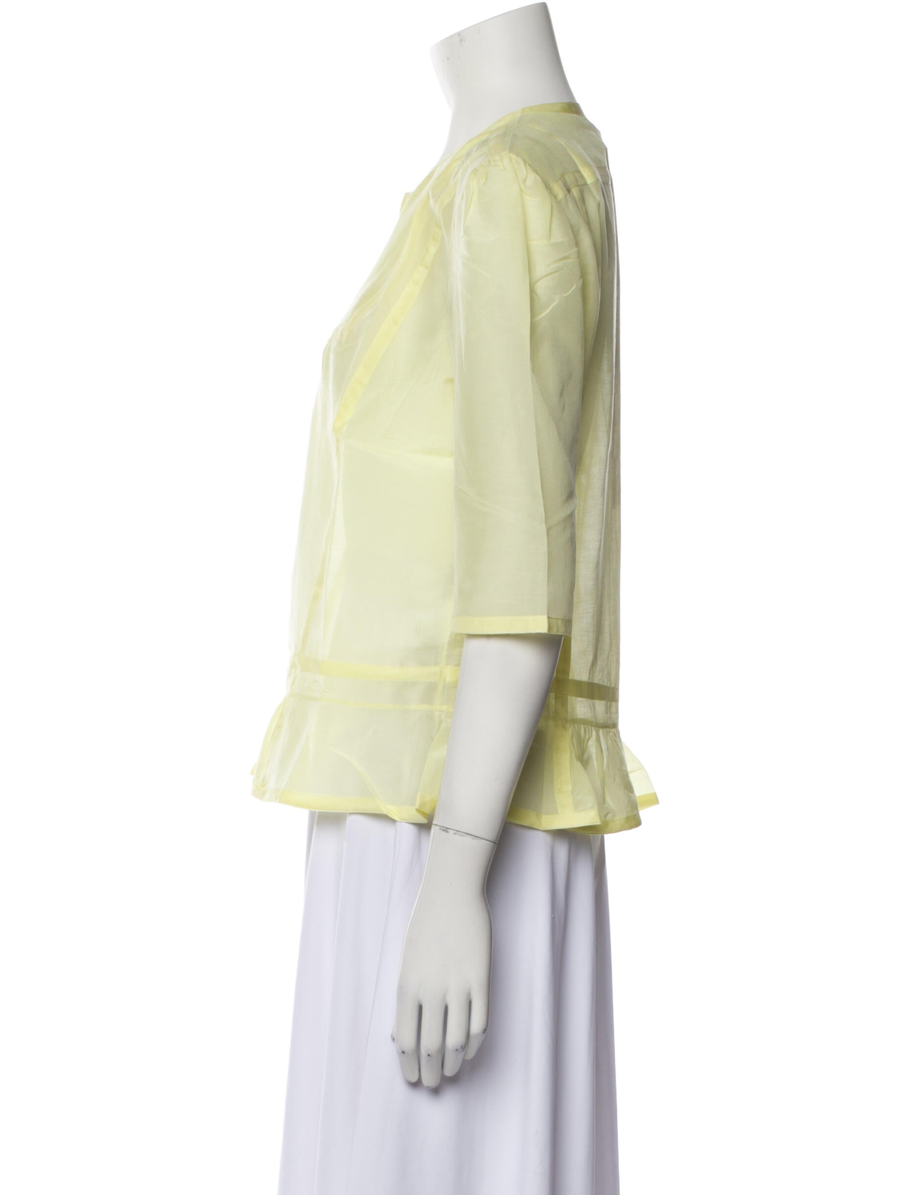 Noon By Noor Crew Neck Three-Quarter Sleeve Blouse w/ Tags