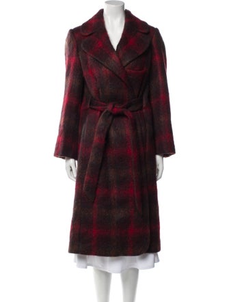 Noon By Noor Wool Plaid Print Faux Fur Coat