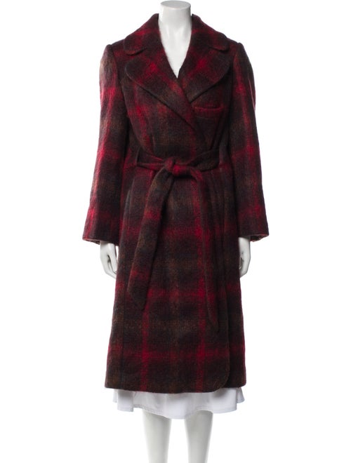 Noon By Noor Wool Plaid Print Faux Fur Coat
