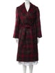 Noon By Noor Wool Plaid Print Faux Fur Coat