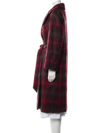 Noon By Noor Wool Plaid Print Faux Fur Coat