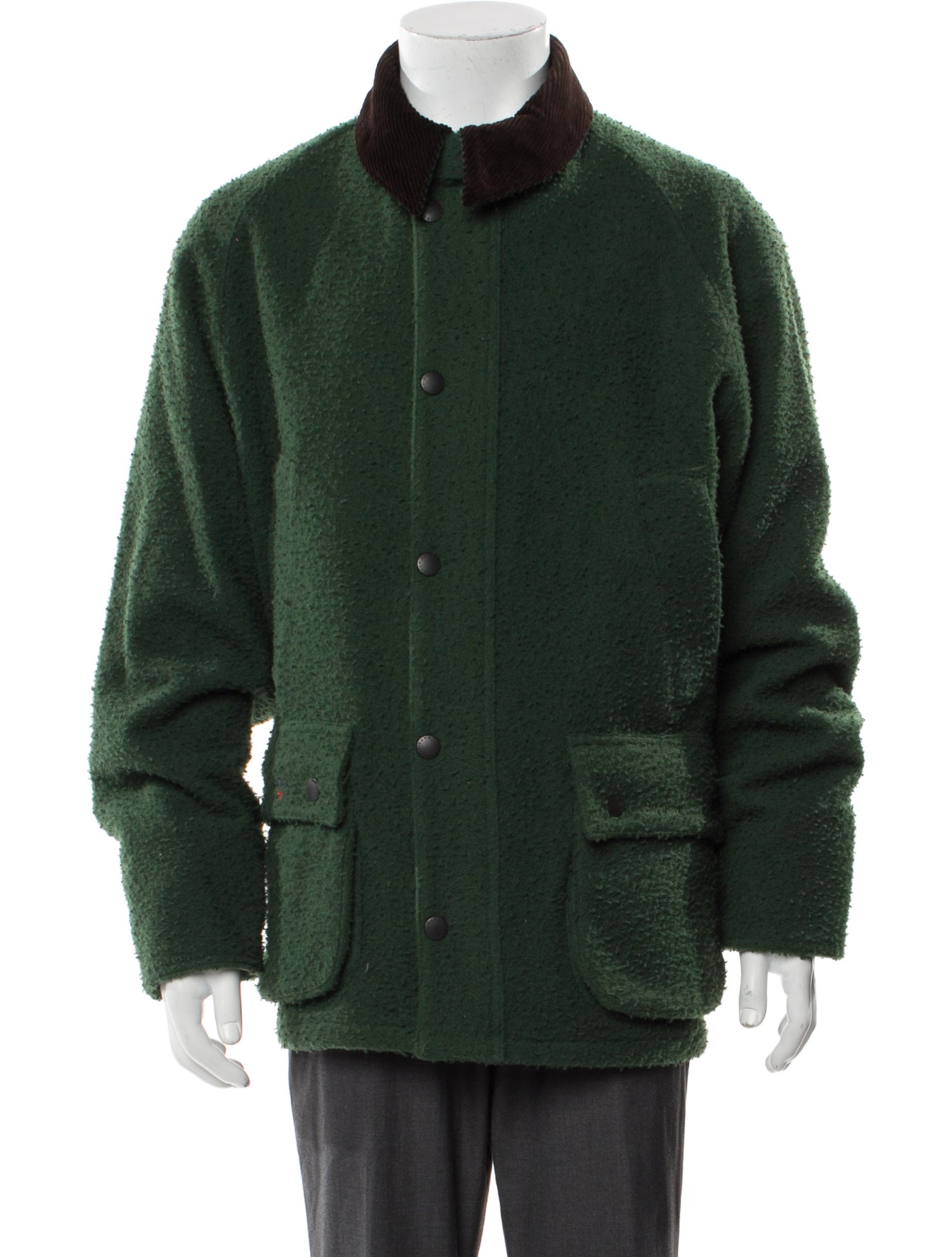 Noah x Barbour Wool Colorblock Pattern Utility Jacket