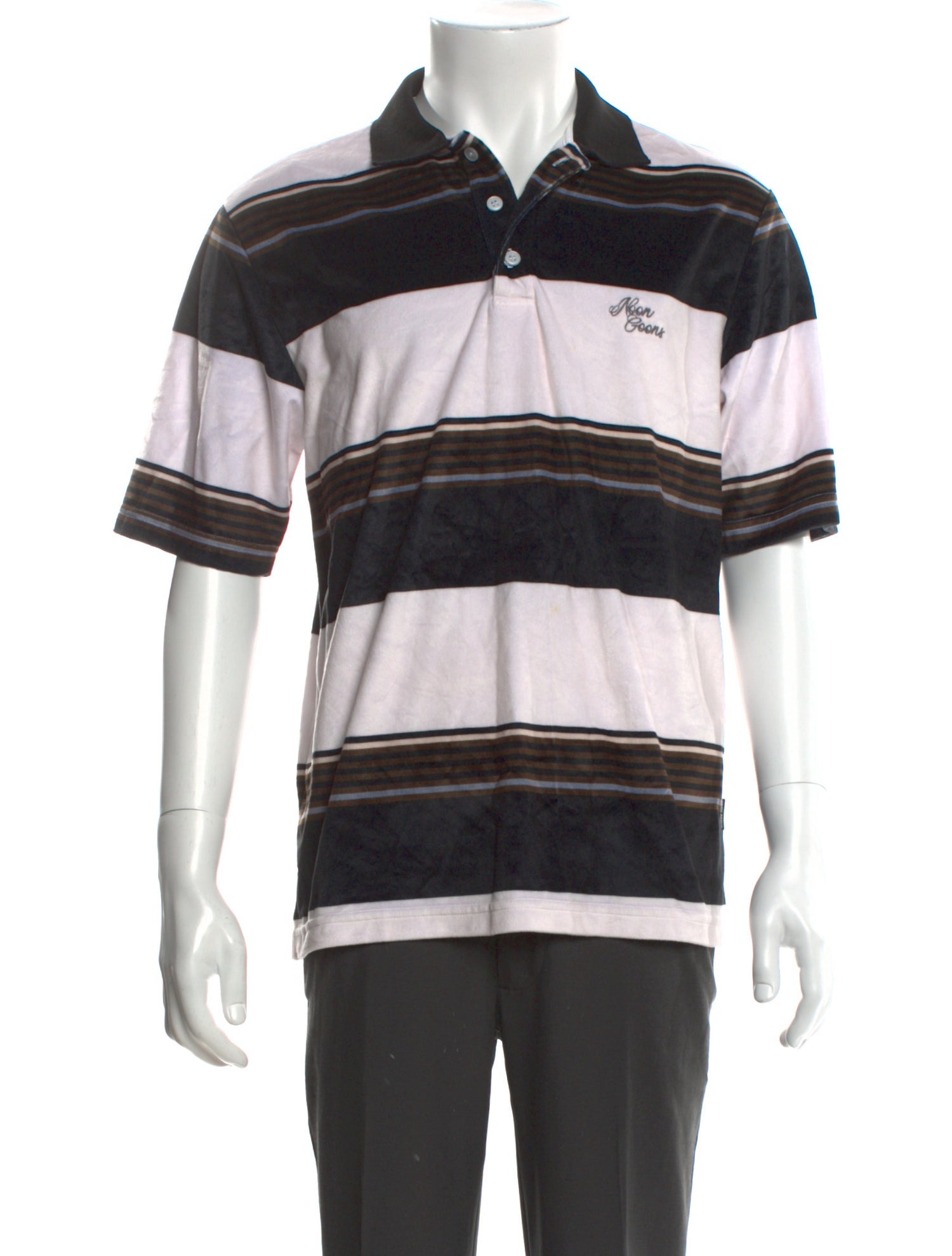 Noon Goons Striped Collar Polo Shirt