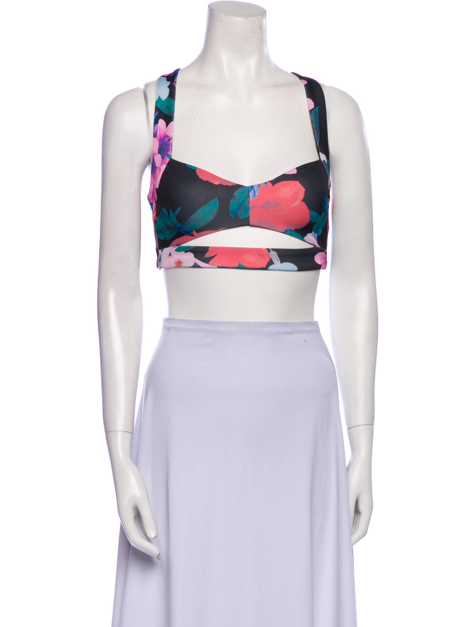 Nookie Printed Square Neckline Crop Top