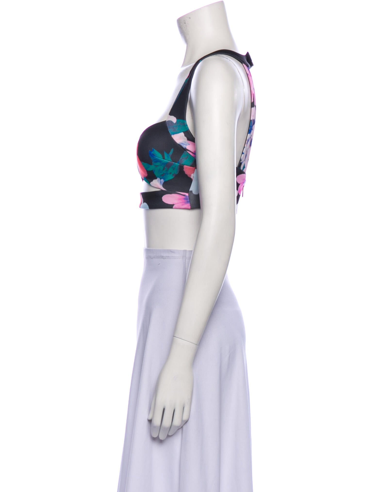 Nookie Printed Square Neckline Crop Top