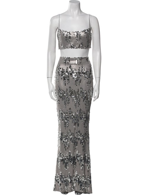 Nookie Lace Pattern Sequin Embellishments Skirt Set