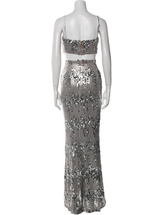 Nookie Lace Pattern Sequin Embellishments Skirt Set