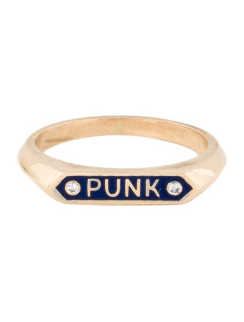 Nora Kogan 14K Diamond Enamel Punk Signet Ring