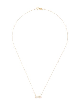 Nora Kogan 10K Enamel 'MRS' Bar Pendant Necklace