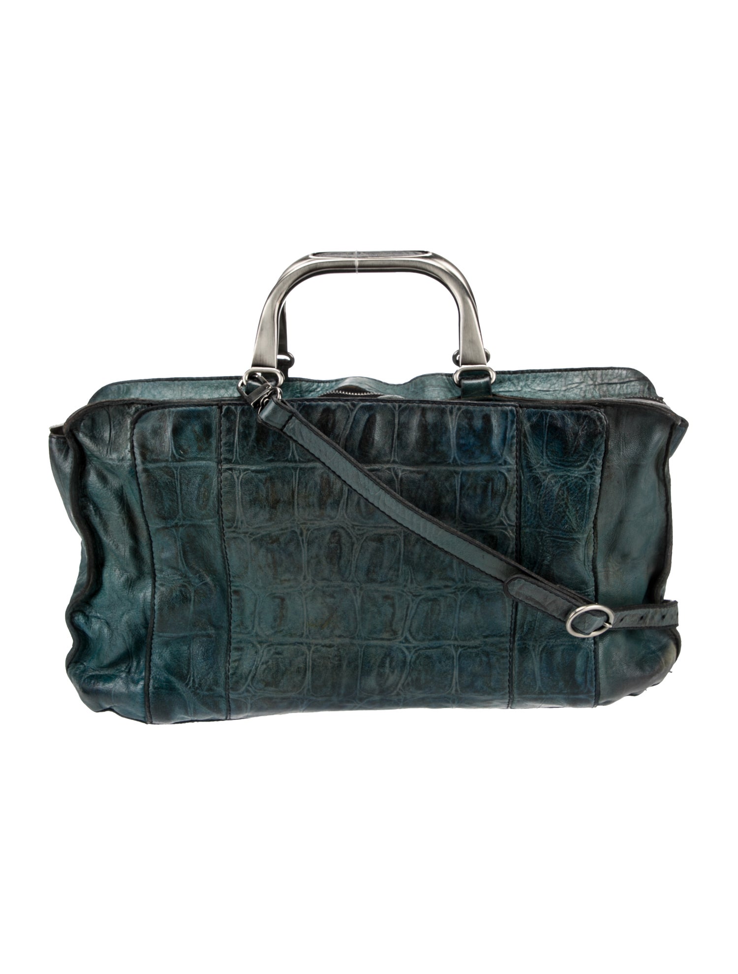 Numero 10 Embossed Leather Top Handle Bag