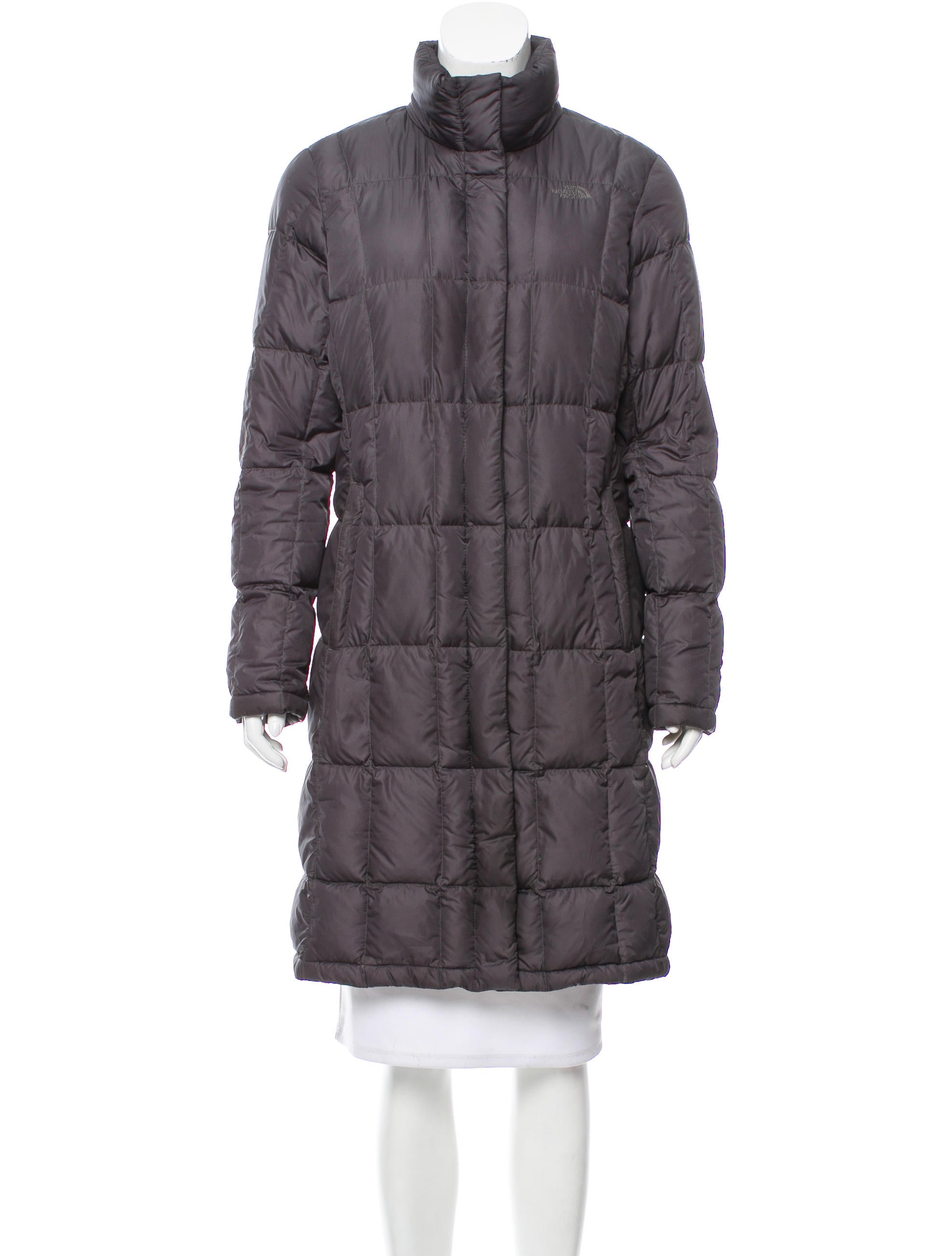 The North Face KneeLength Down Coat Grey Coats, Clothing
