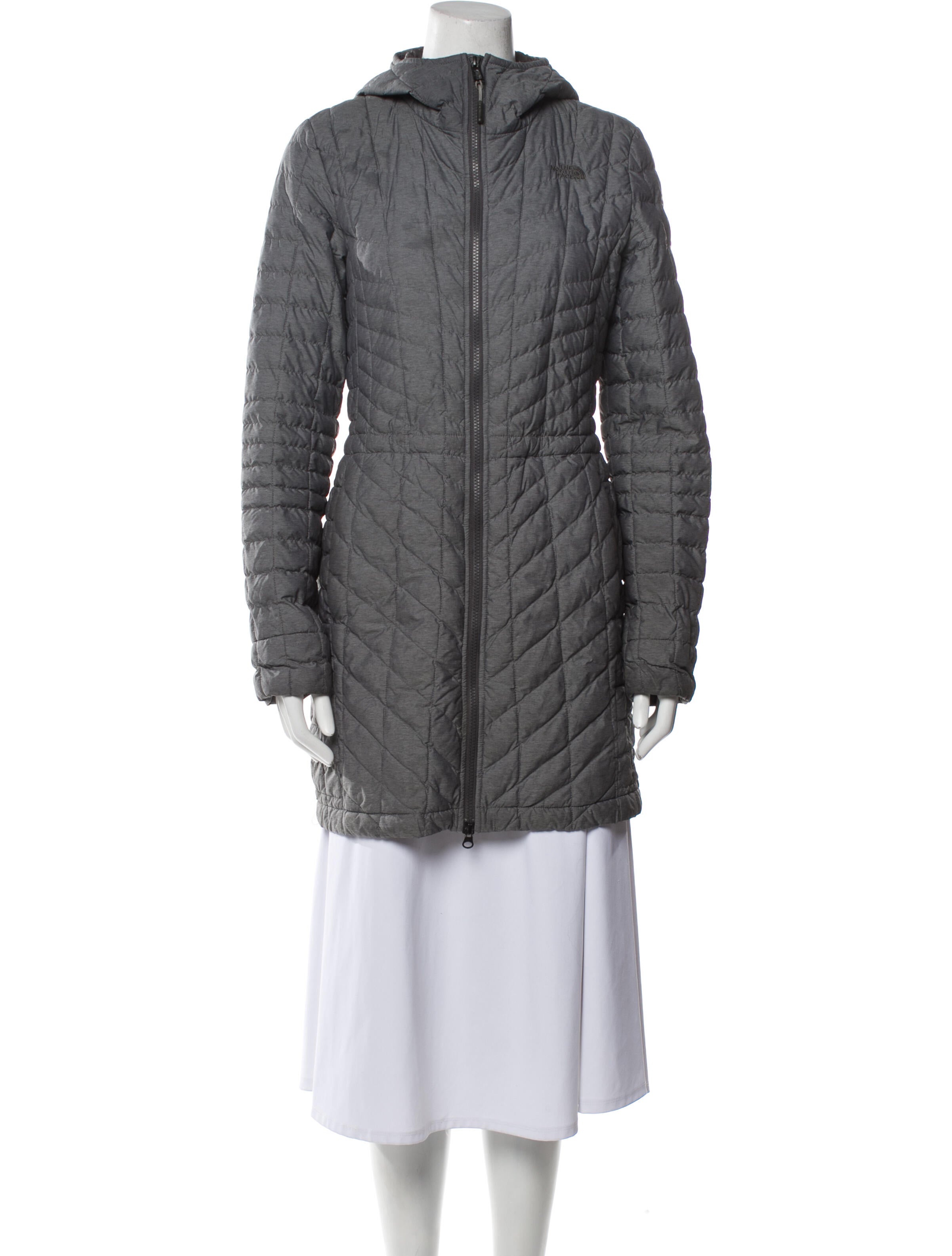 The North Face KneeLength Down Coat Grey Coats, Clothing