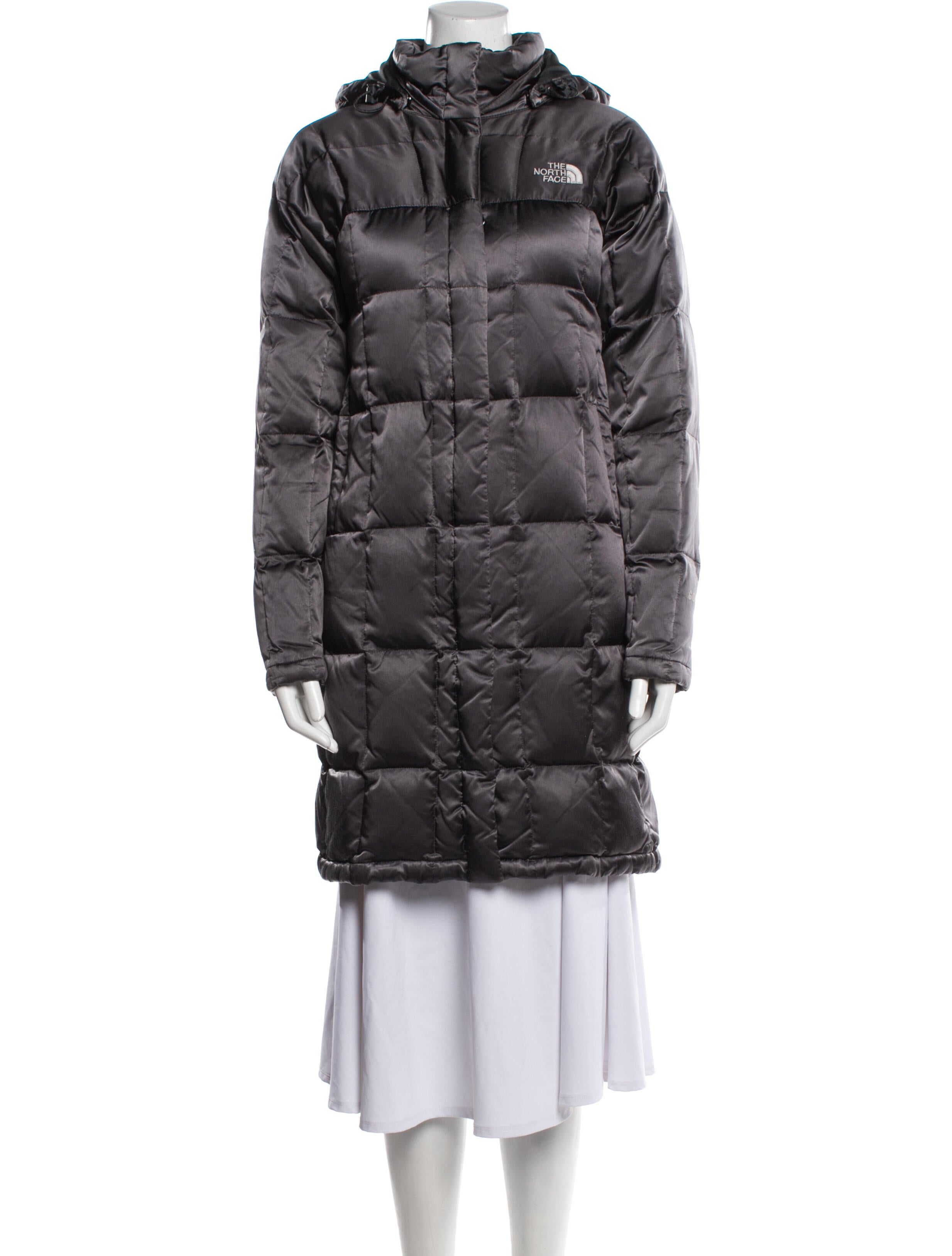The North Face KneeLength Down Coat Grey Coats, Clothing