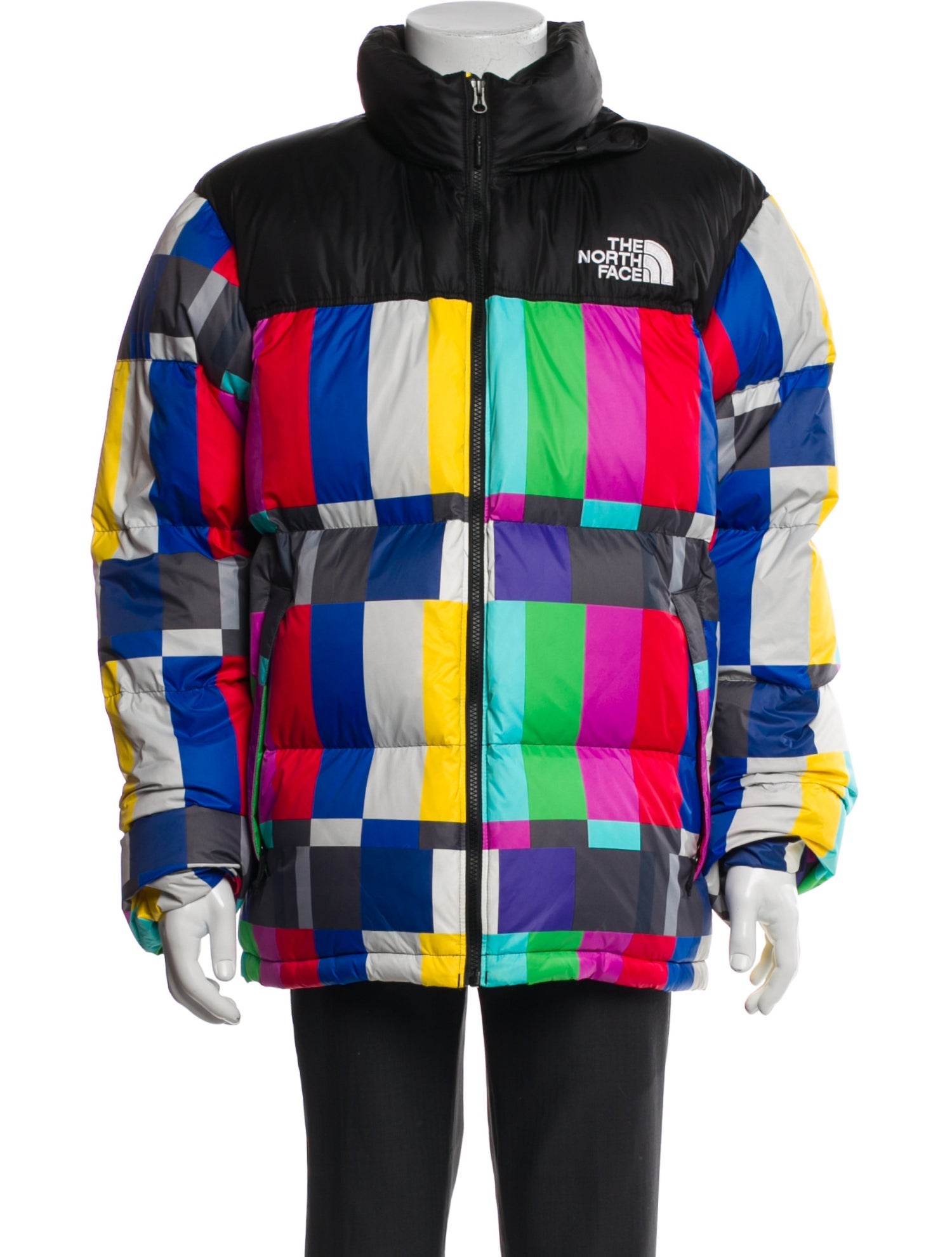 The North Face Plaid Print Puffer Coat