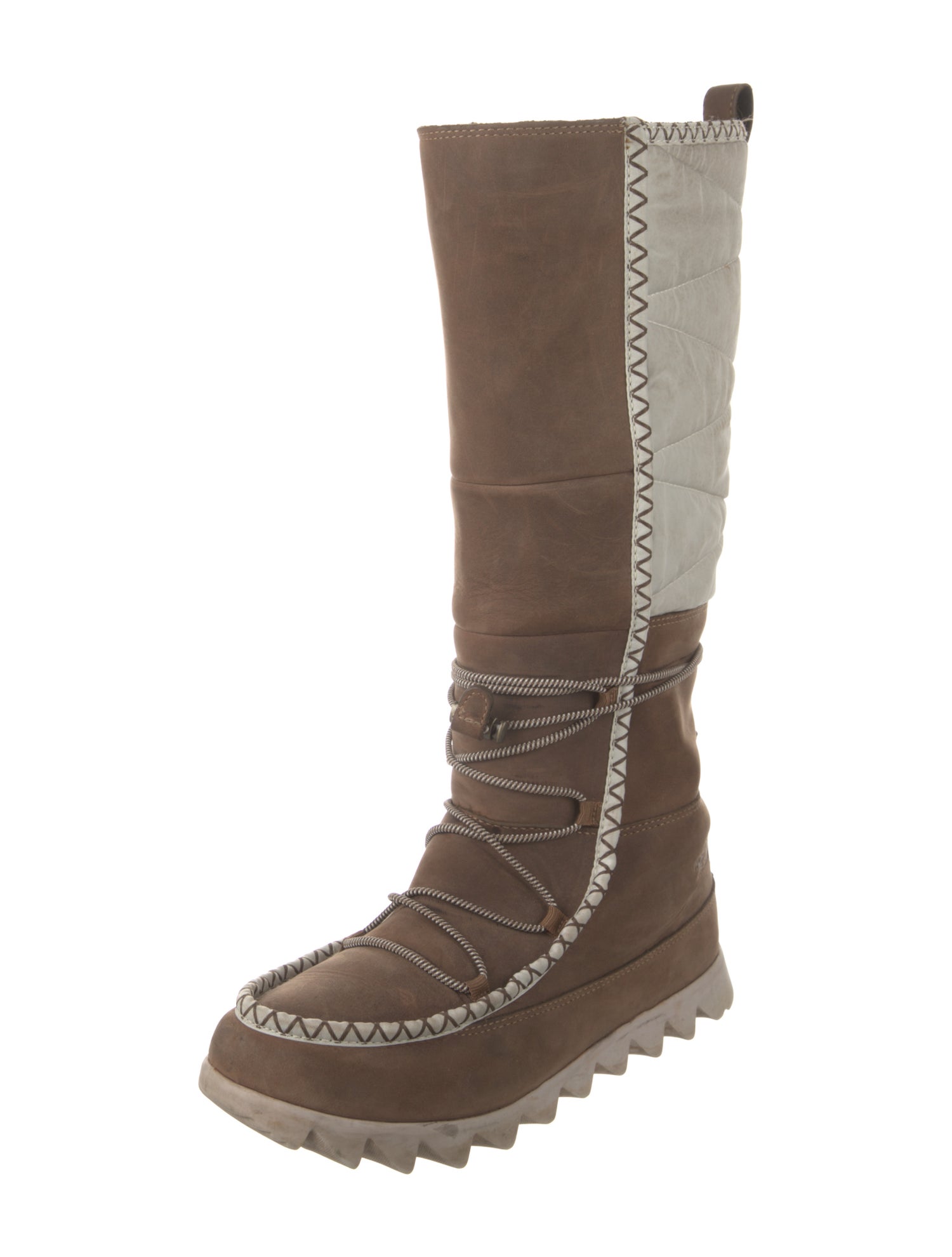 The North Face Suede Colorblock Pattern Lace-Up Boots