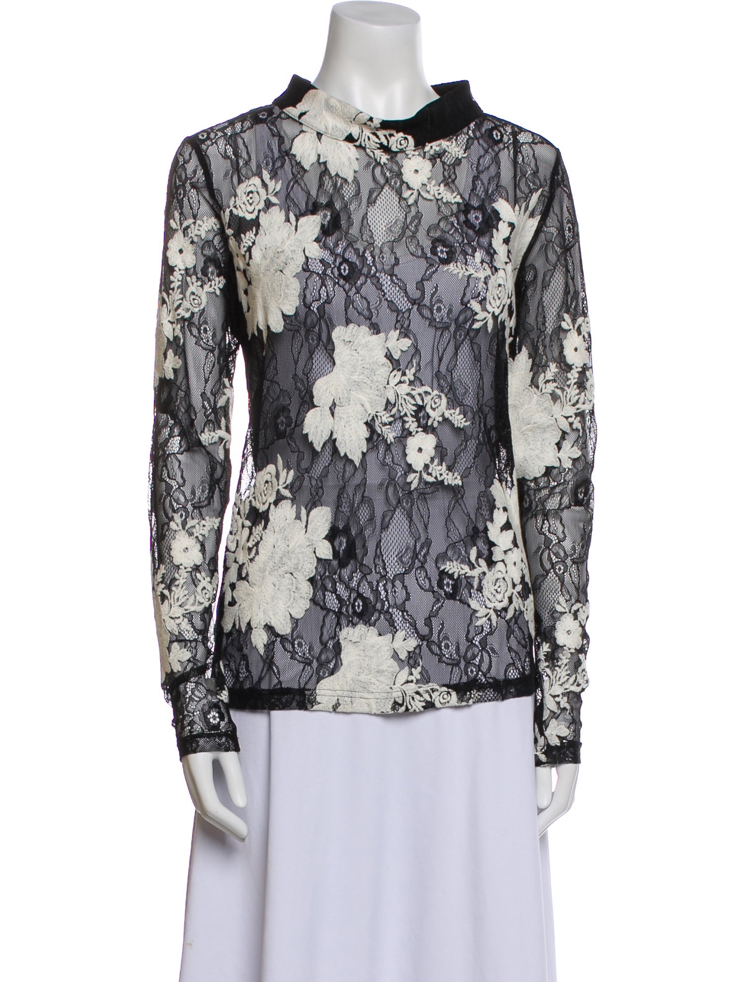 Nor Floral Print Long Sleeve Button-Up Top