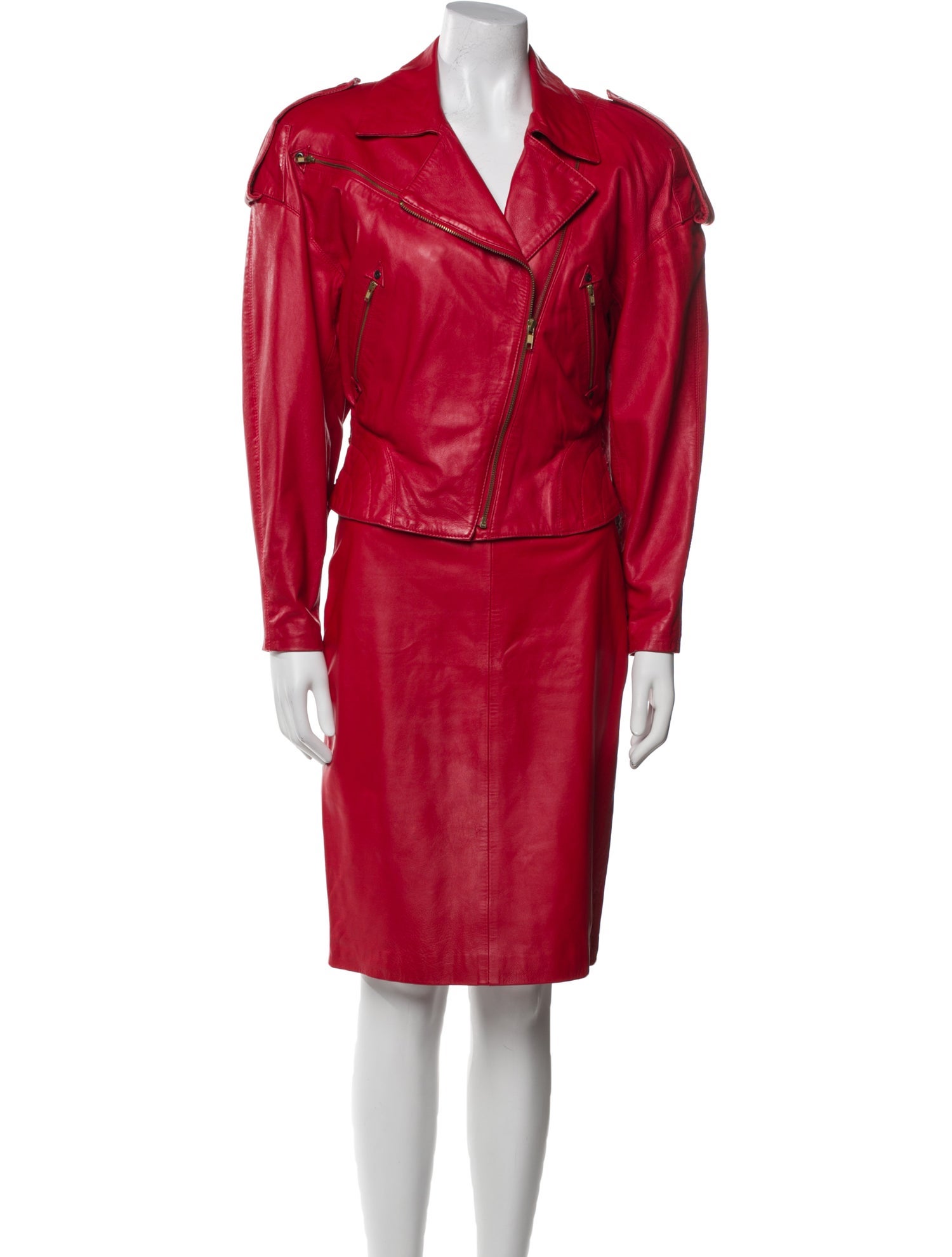 North Beach Leather Vintage 1980's Skirt Set