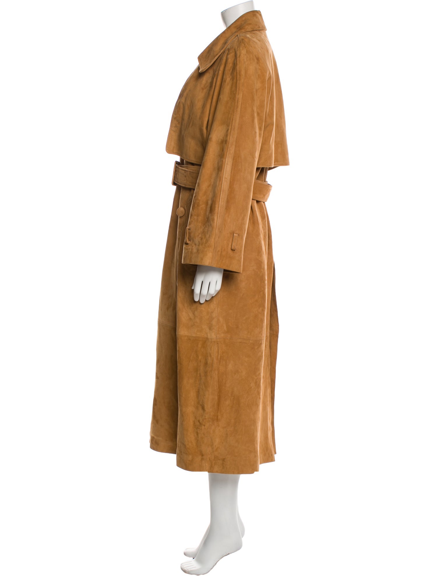 Nour Hammour Suede Trench Coat
