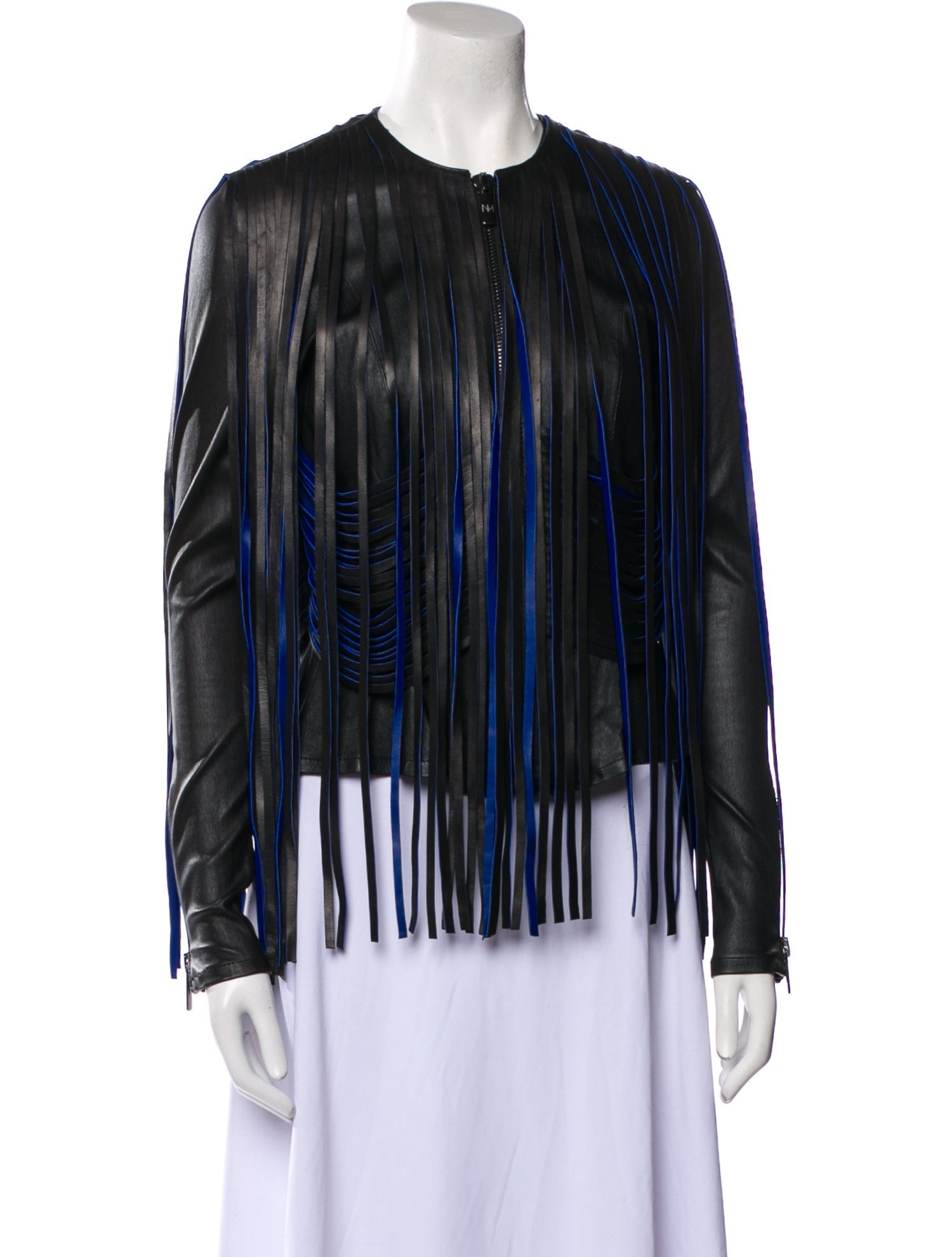 Nour Hammour Leather Evening Jacket