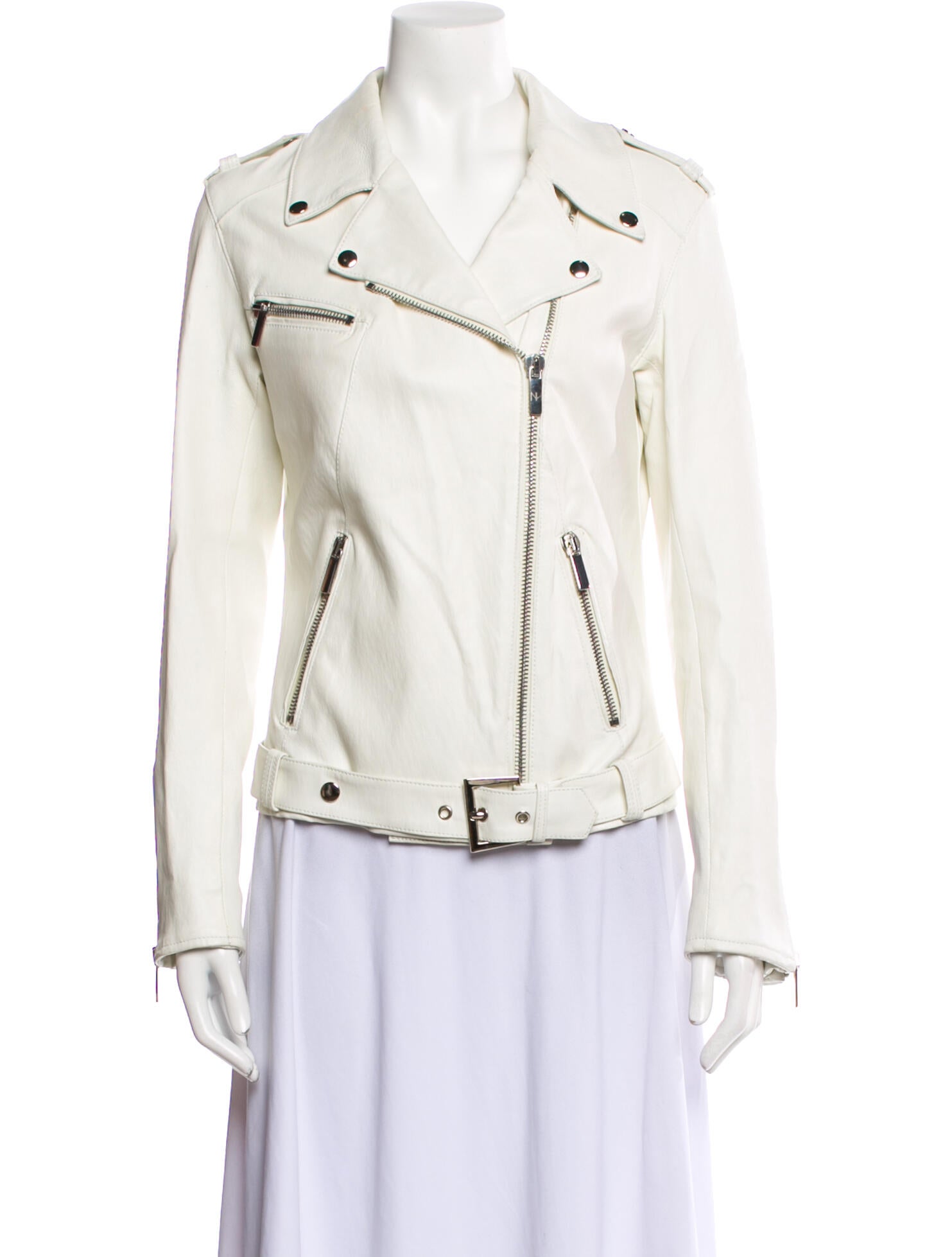 Nour Hammour Leather Biker Jacket